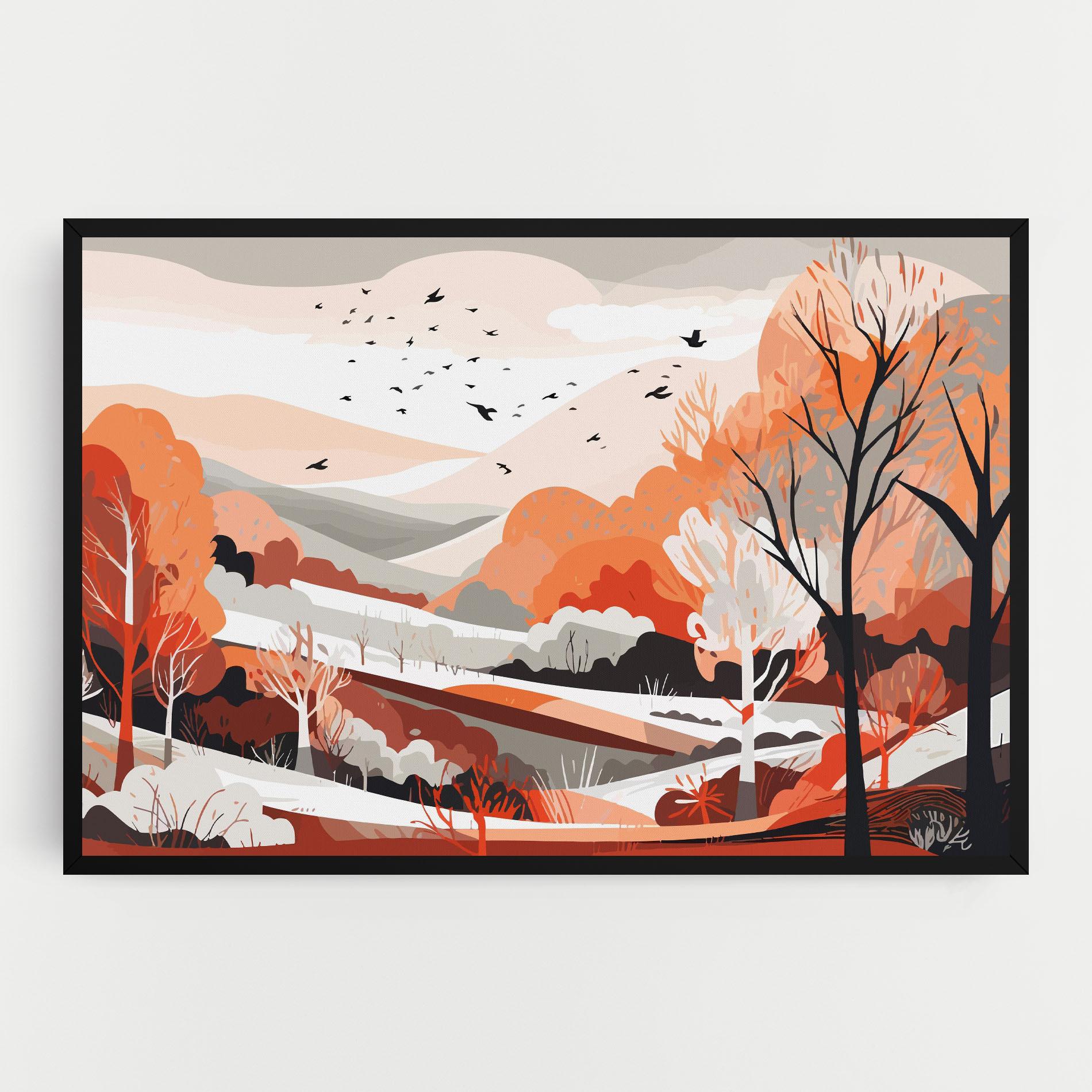 Tablou Canvas Grey Orange Autumn mockup 0