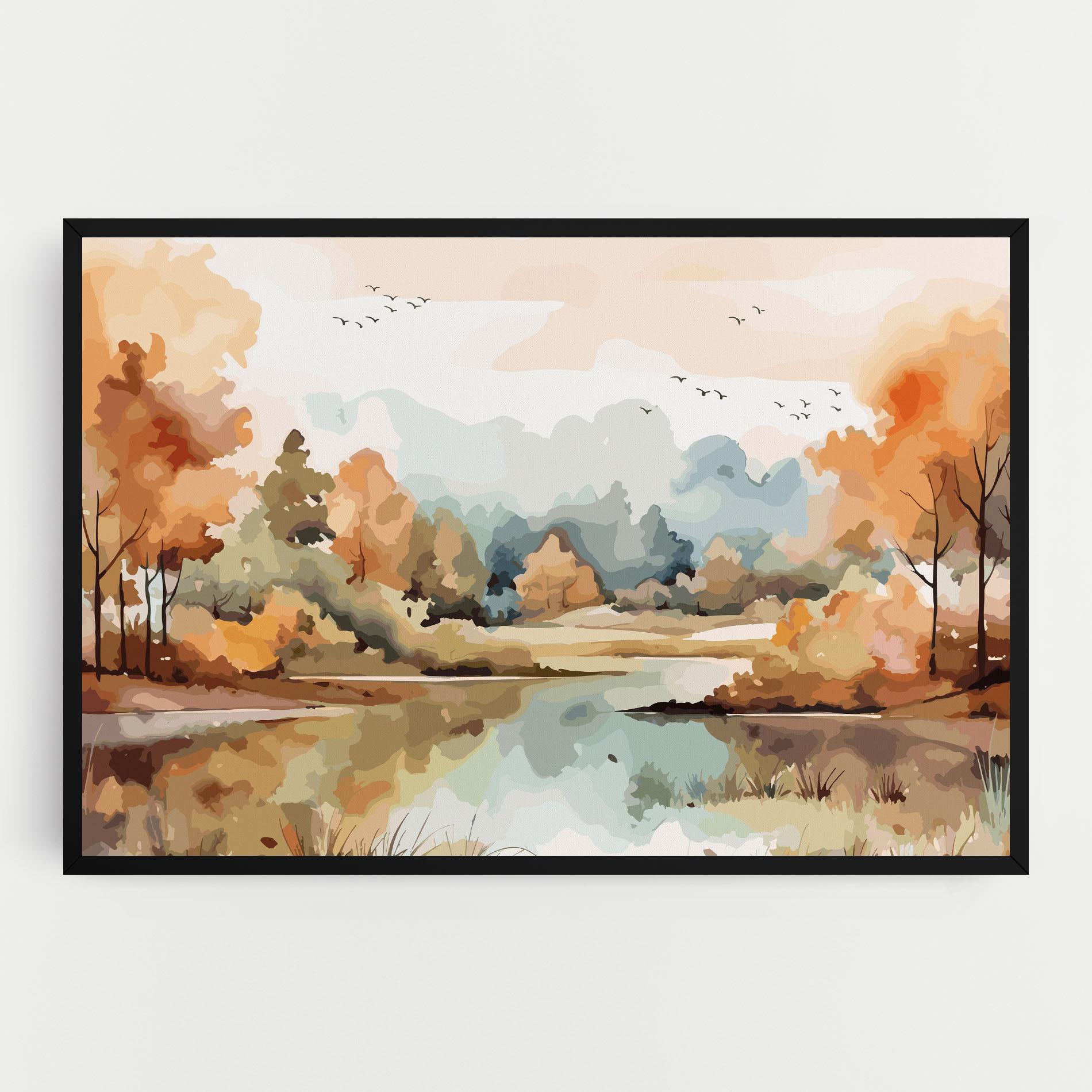 Tablou Canvas Watercolor Autumn mockup 0