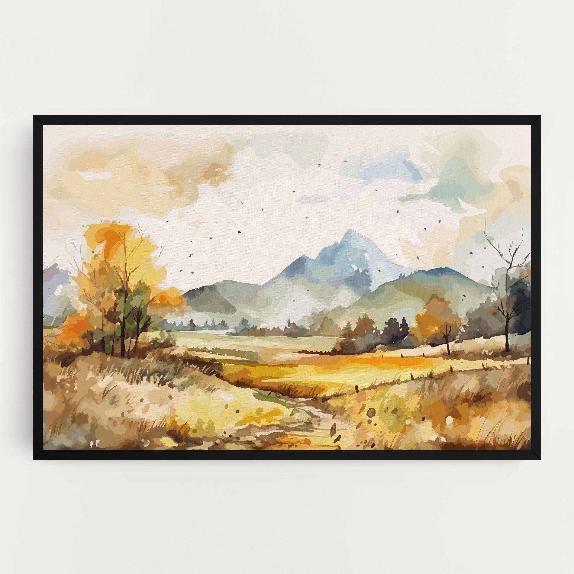 Tablou Canvas Yellow Blue Autumn mockup 0