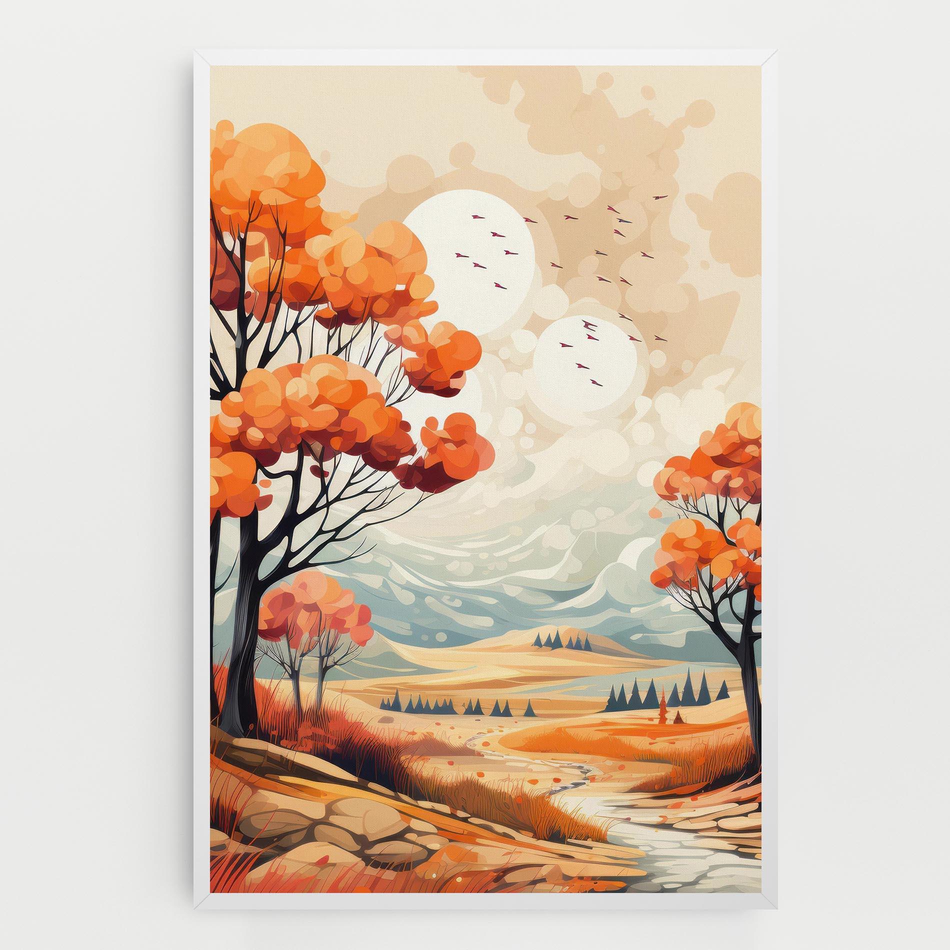 Tablou Canvas Autumn Tree Painting mockup 0