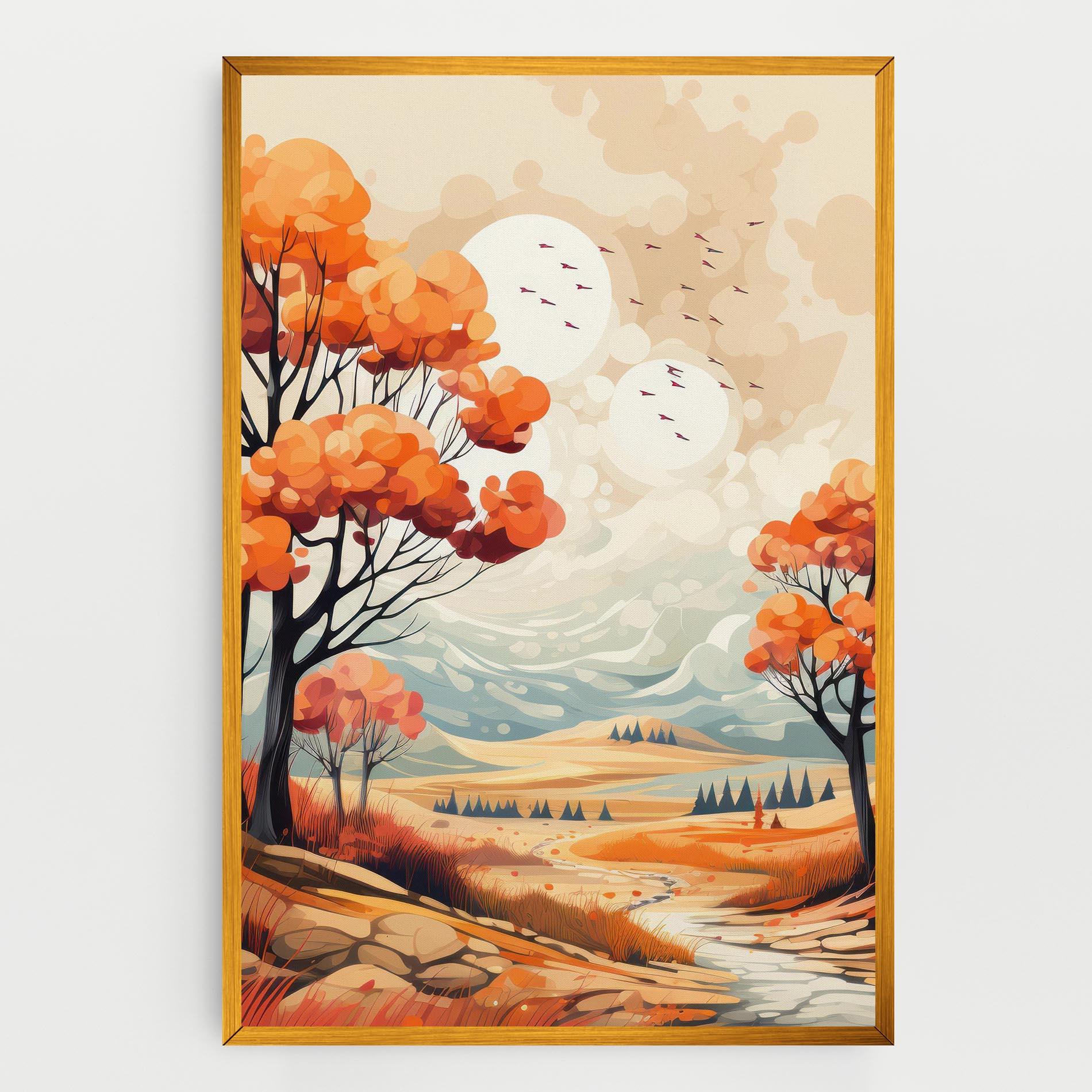 Tablou Canvas Autumn Tree Painting mockup 0
