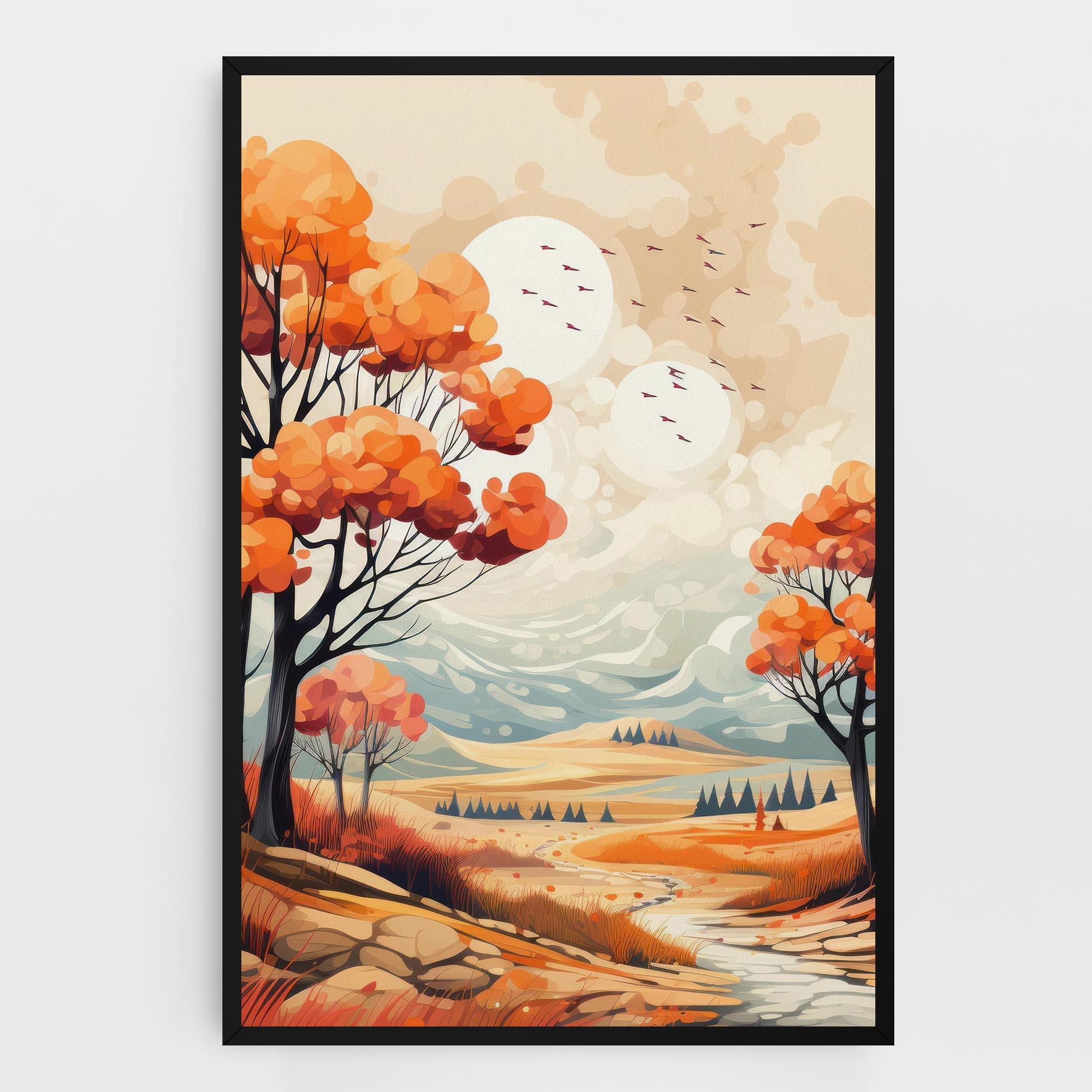 Tablou Canvas Autumn Tree Painting mockup 0
