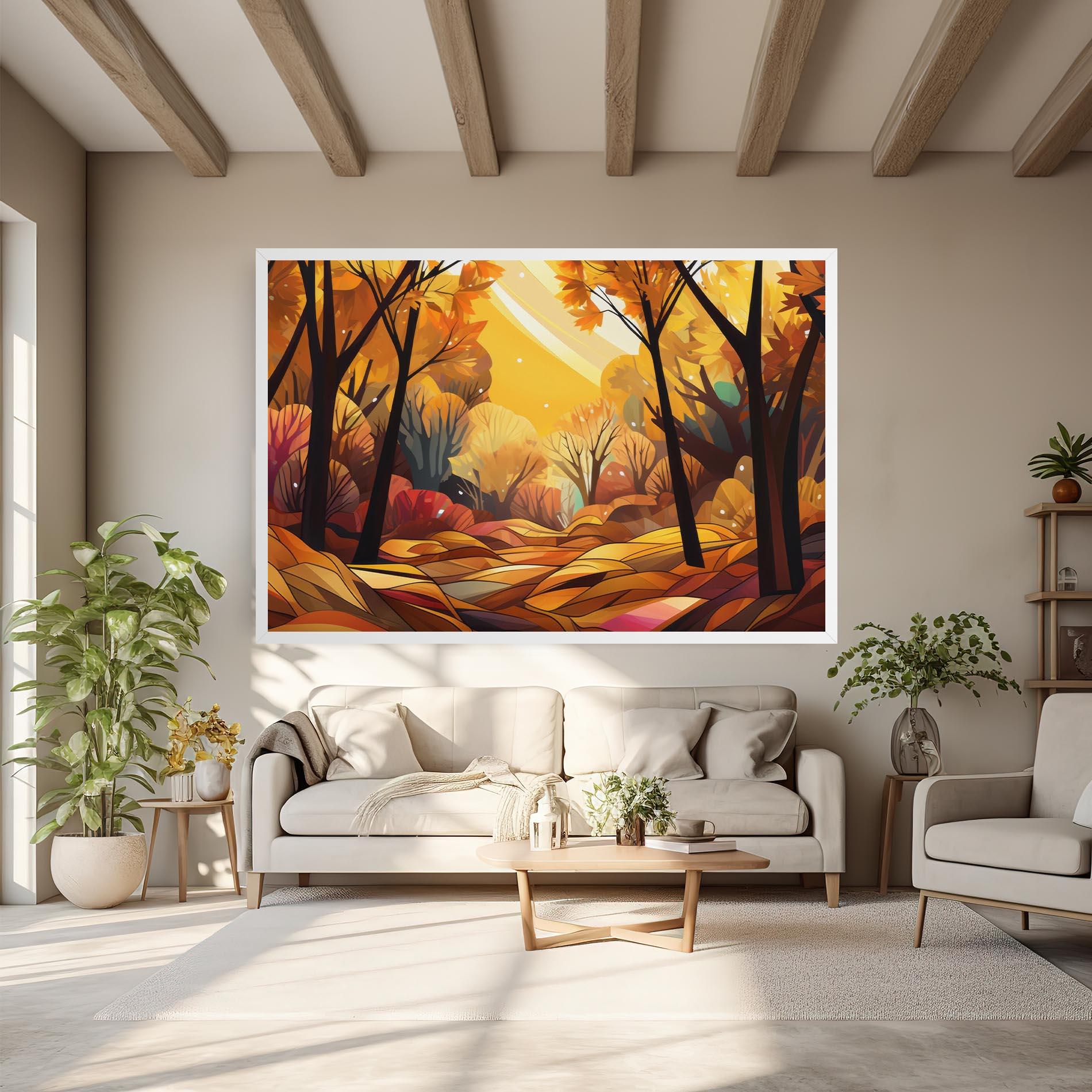 Tablou Canvas Autumn Forest Art mockup 6