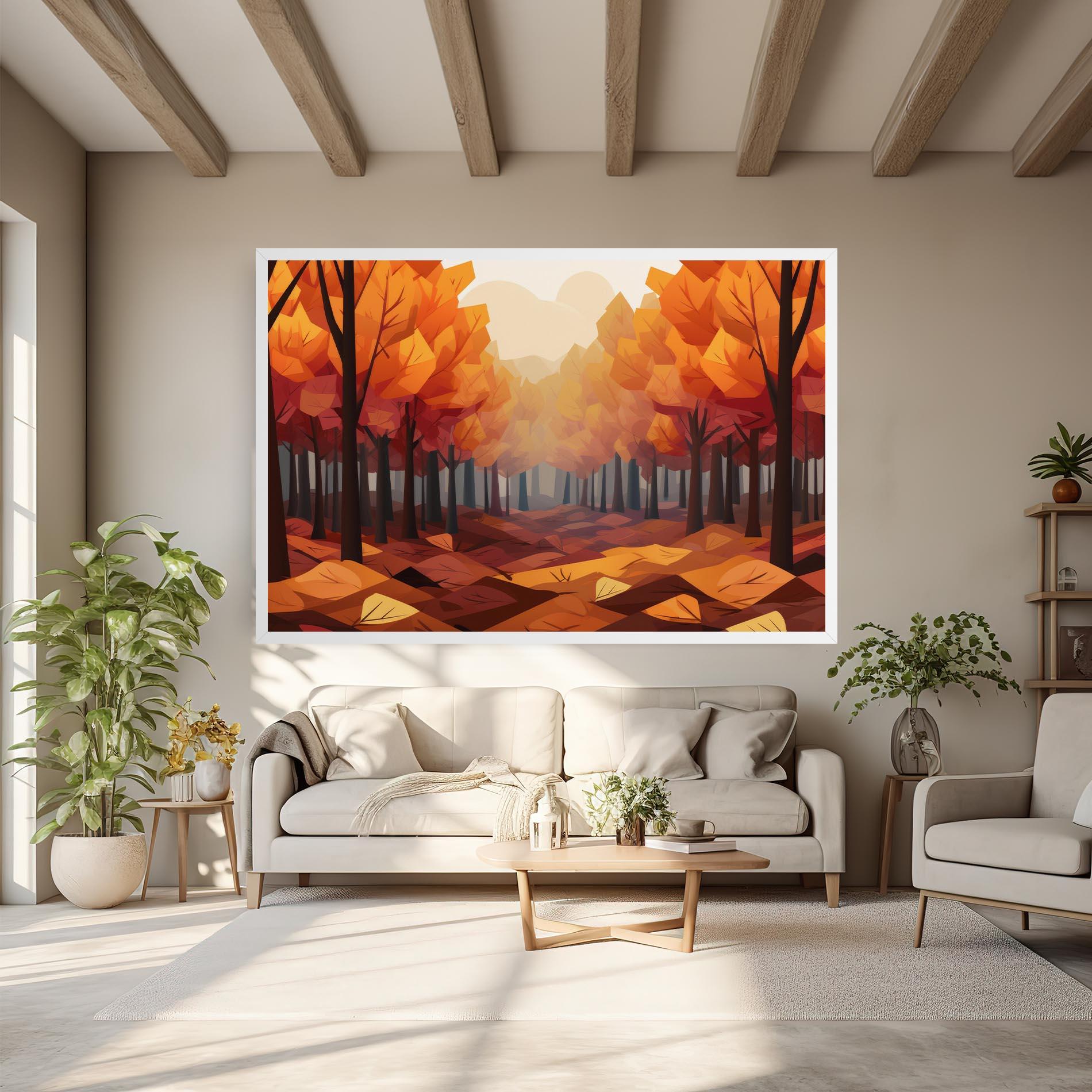 Tablou Canvas Autumn Forest View mockup 6