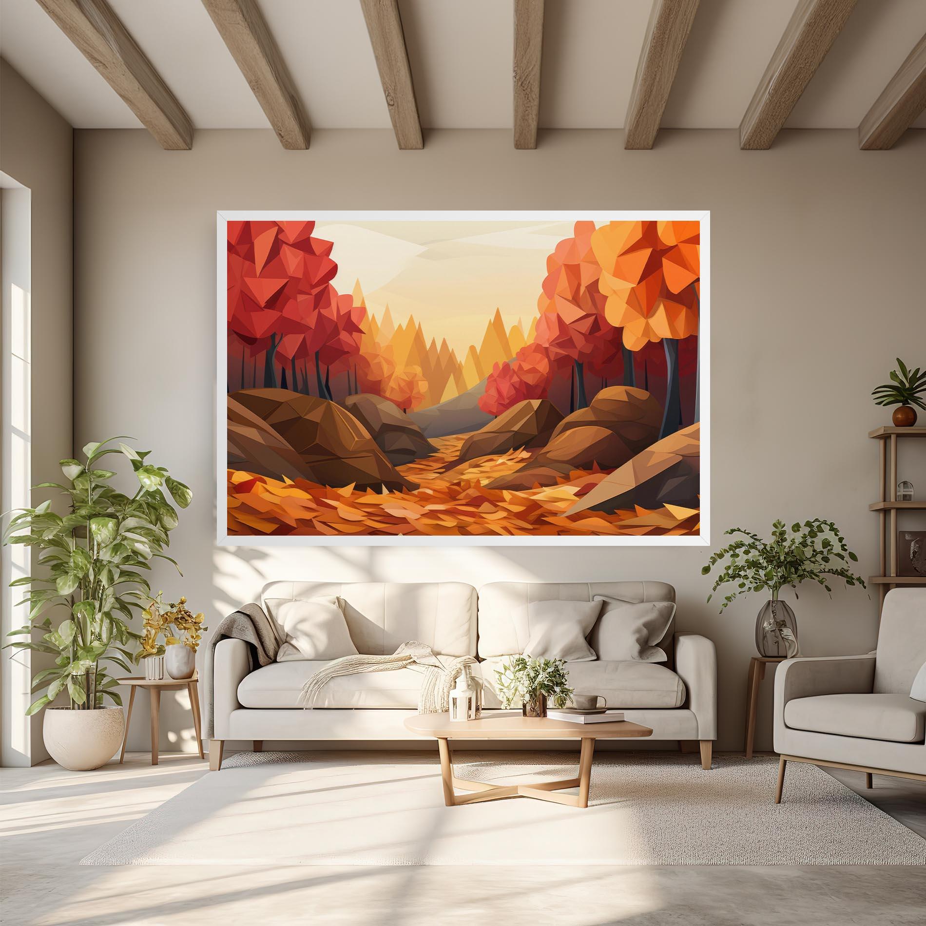 Tablou Canvas Autumn Orange Forest mockup 6