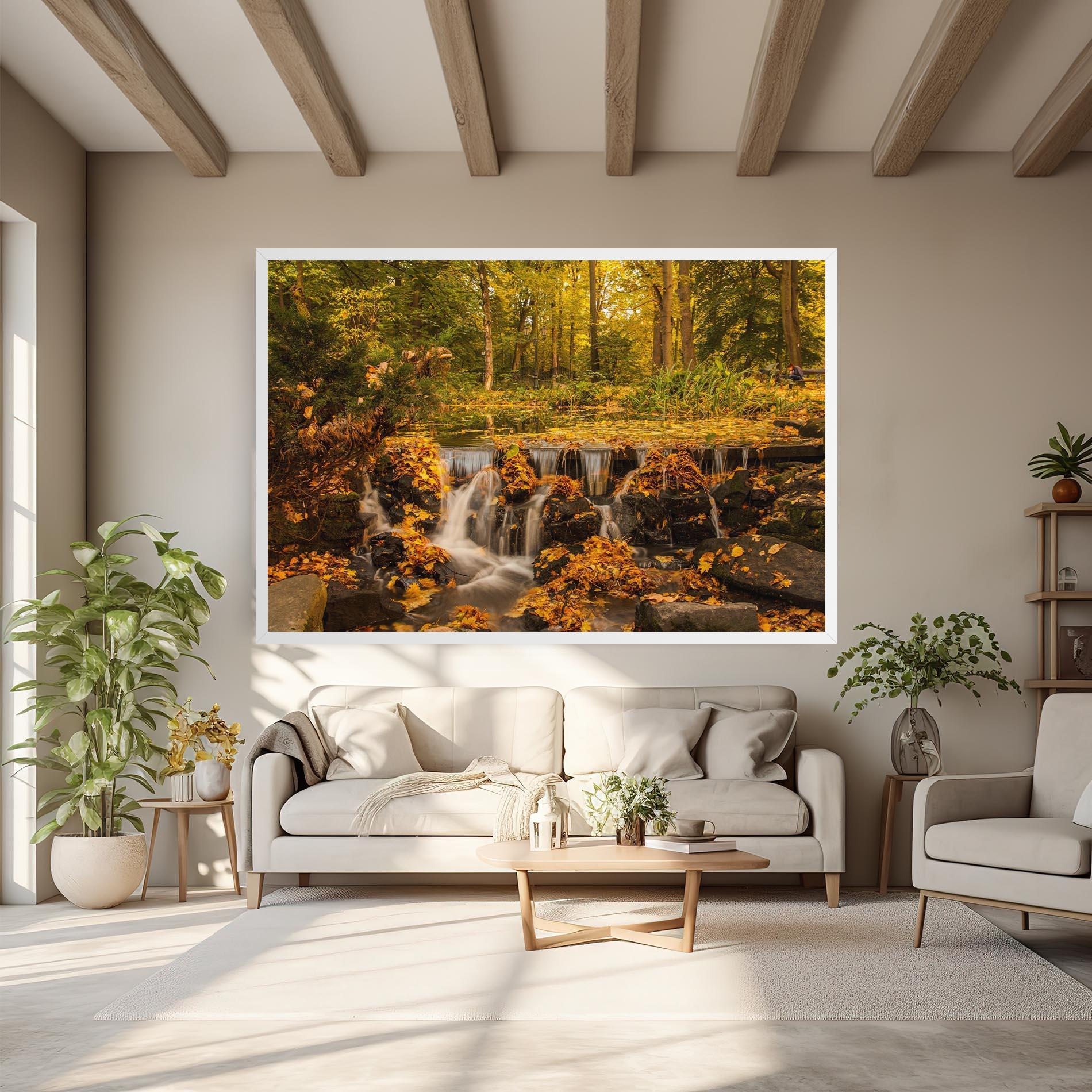 Tablou Canvas Autumn Waterfall mockup 6