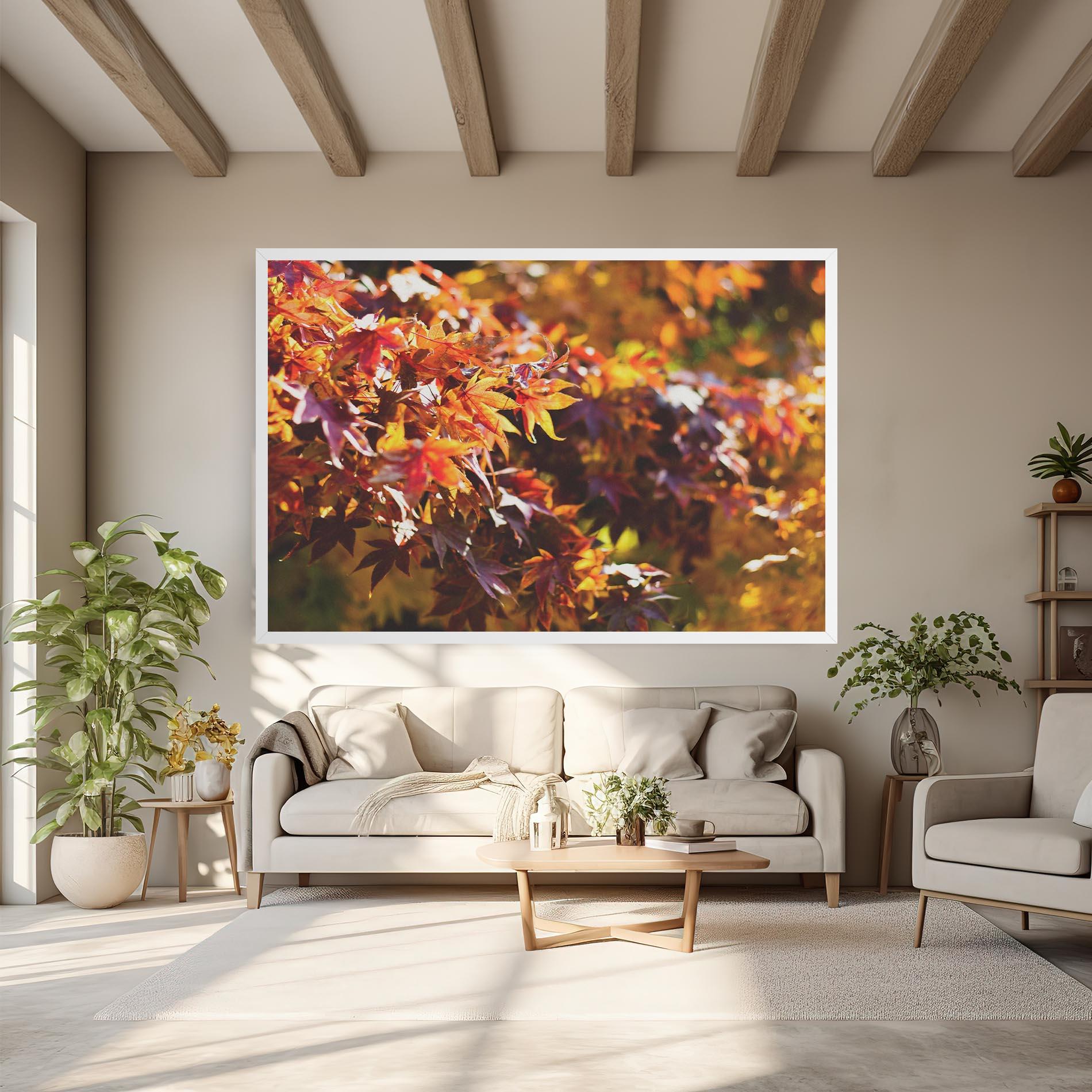 Tablou Canvas Dark Red Leaves mockup 6