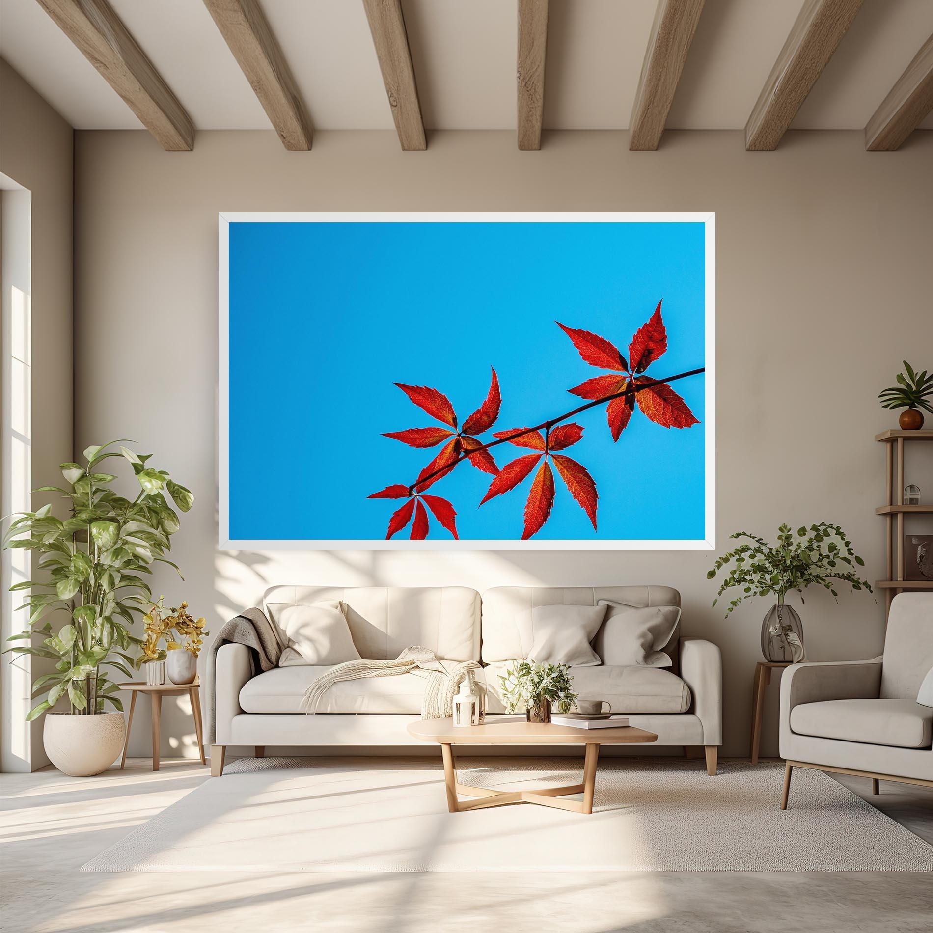 Tablou Canvas Red Small Leaves mockup 6