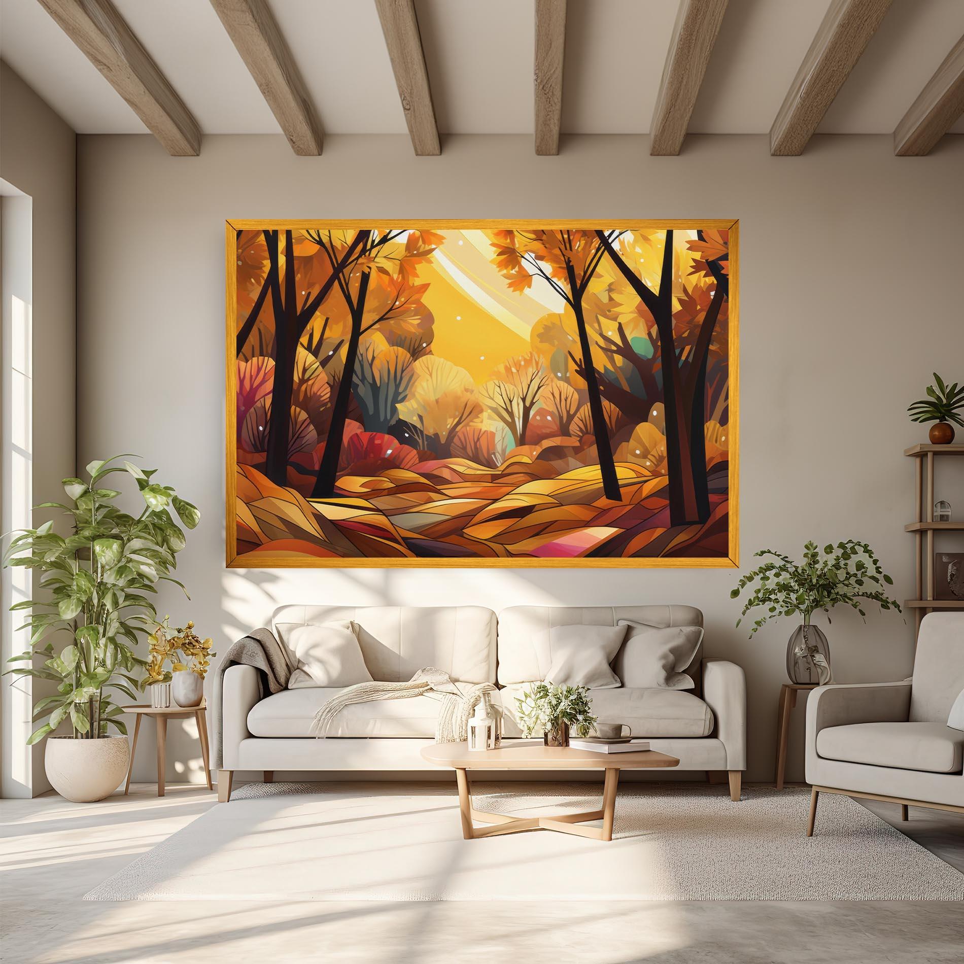 Tablou Canvas Autumn Forest Art mockup 6