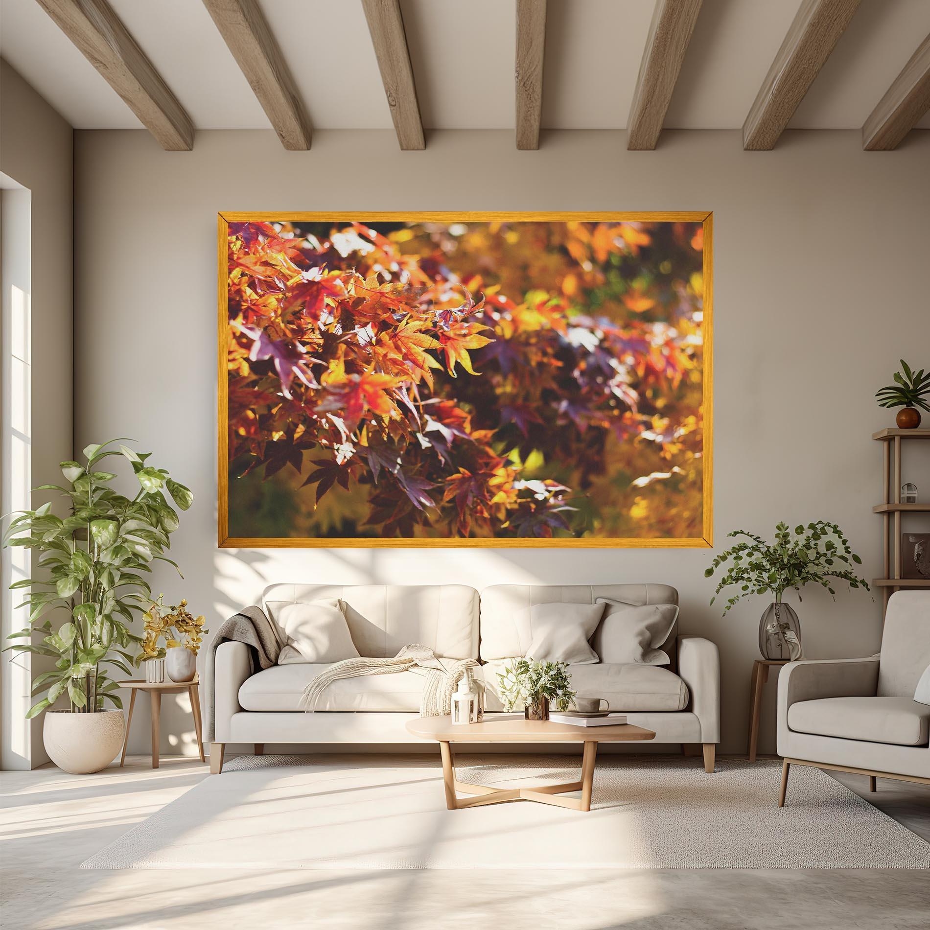 Tablou Canvas Dark Red Leaves mockup 6