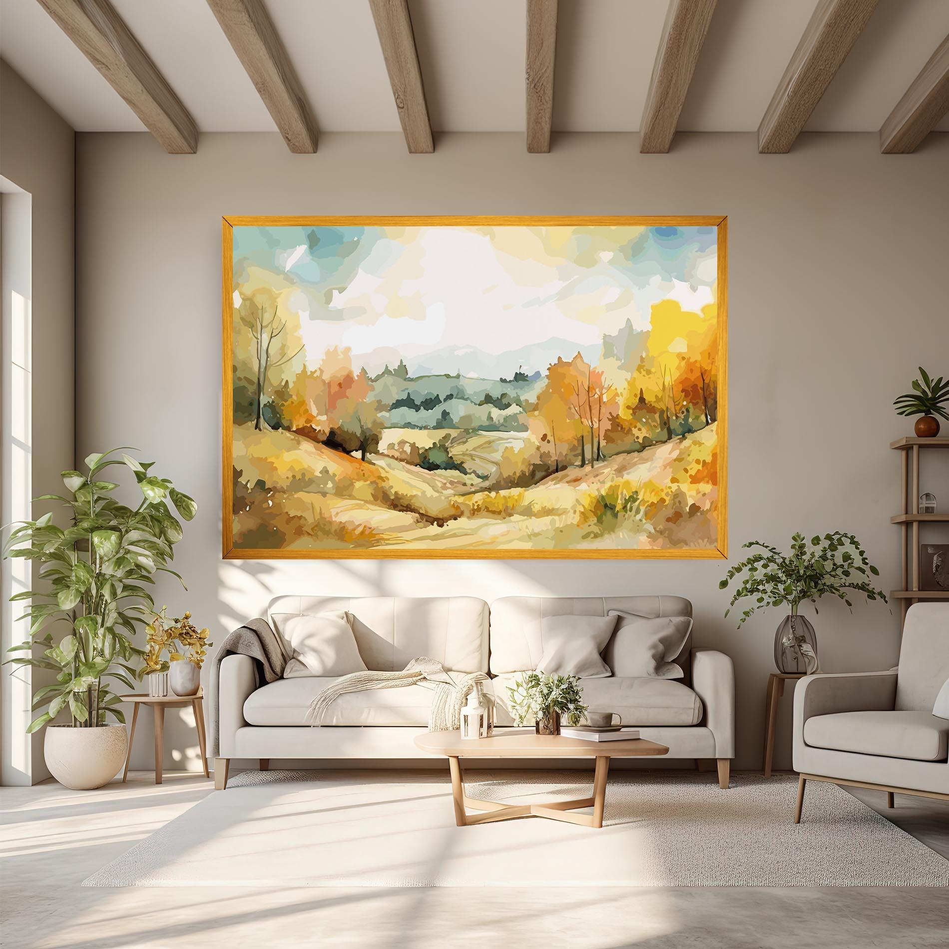 Tablou Canvas Green Yellow Autumn mockup 6