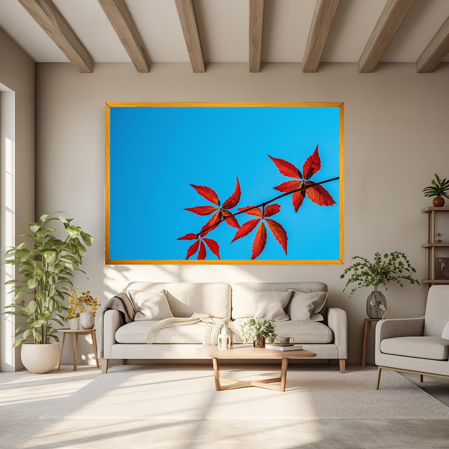 Tablou Canvas Red Small Leaves mockup 6