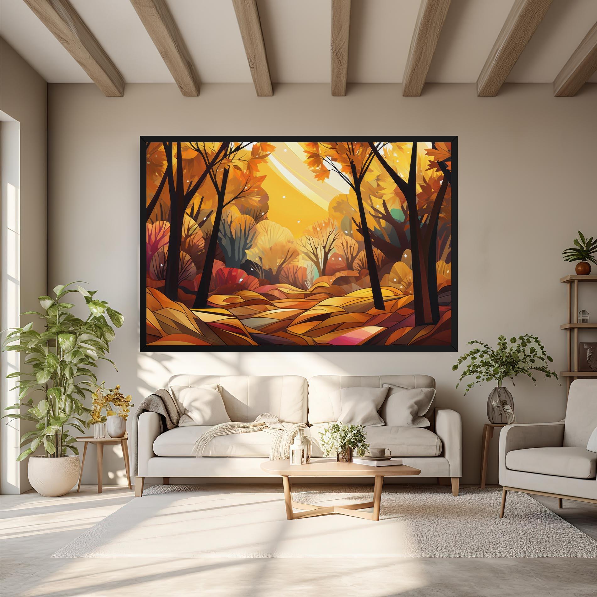 Tablou Canvas Autumn Forest Art mockup 6