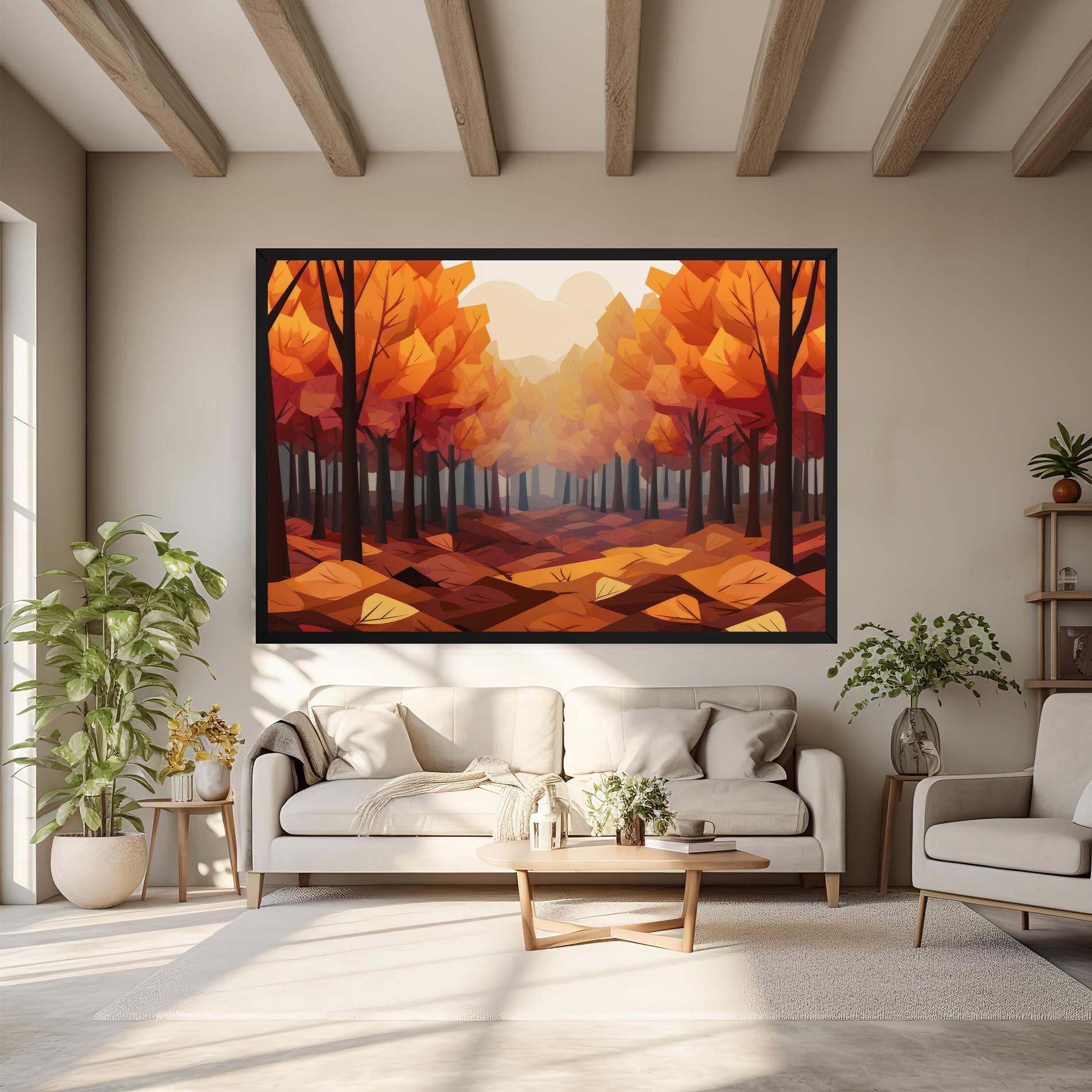 Tablou Canvas Autumn Forest View mockup 6