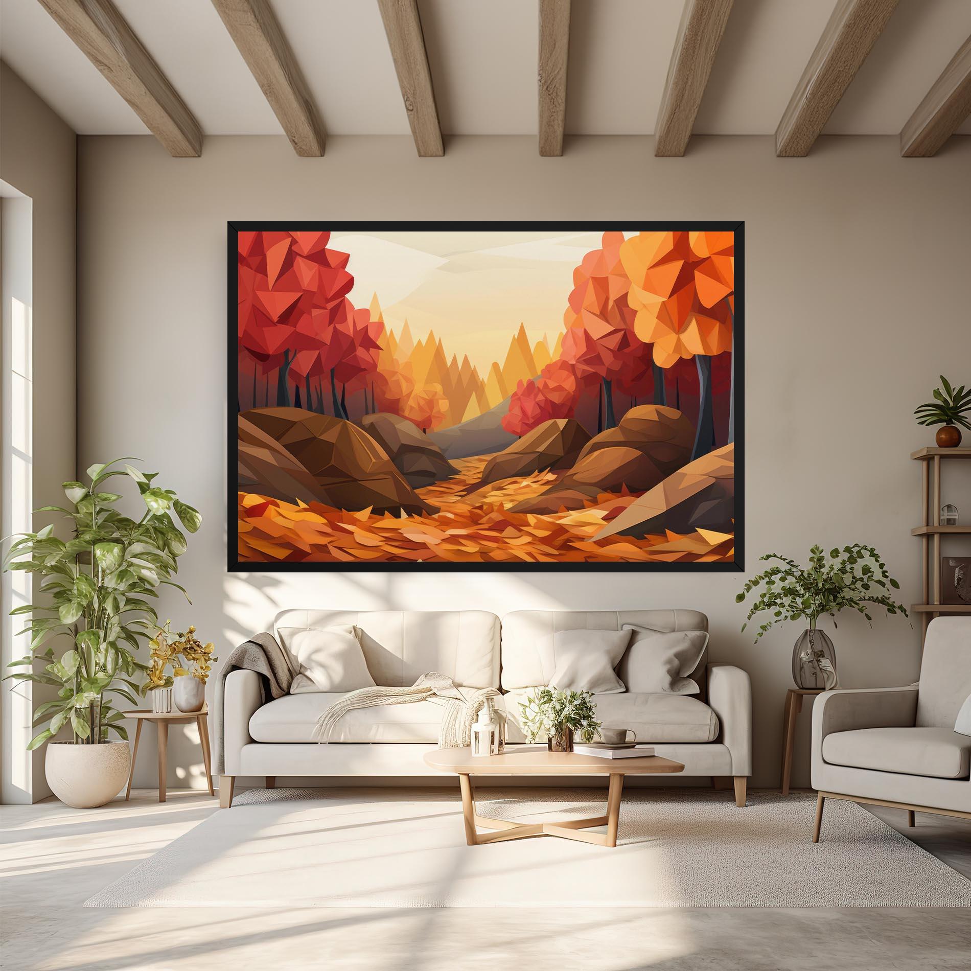 Tablou Canvas Autumn Orange Forest mockup 6