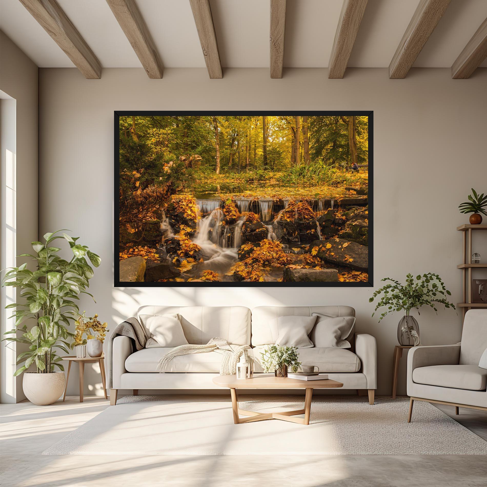 Tablou Canvas Autumn Waterfall mockup 6