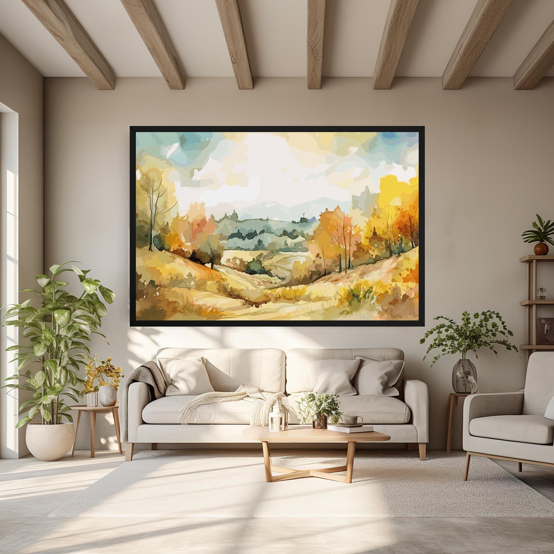 Tablou Canvas Green Yellow Autumn mockup 6