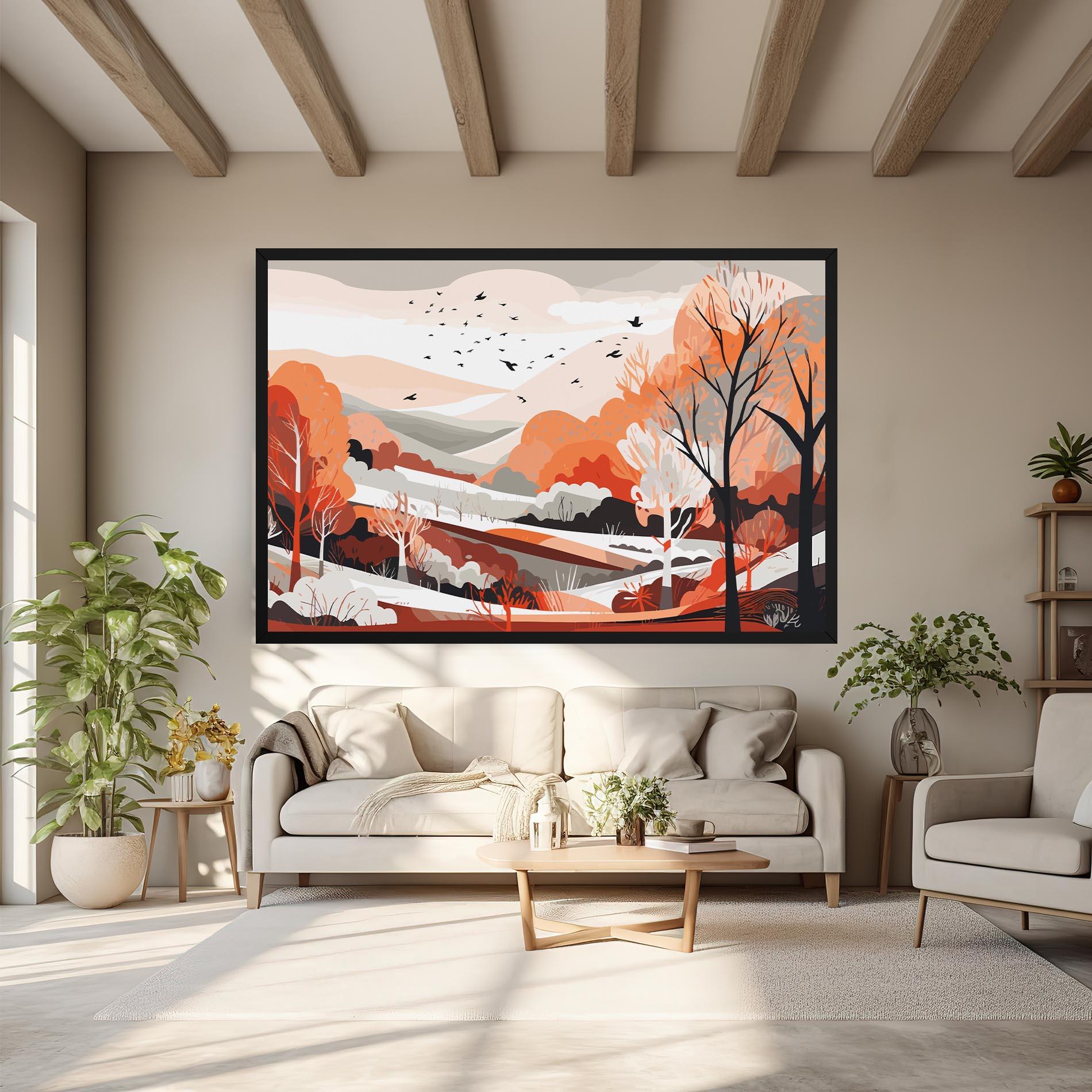 Tablou Canvas Grey Orange Autumn mockup 6