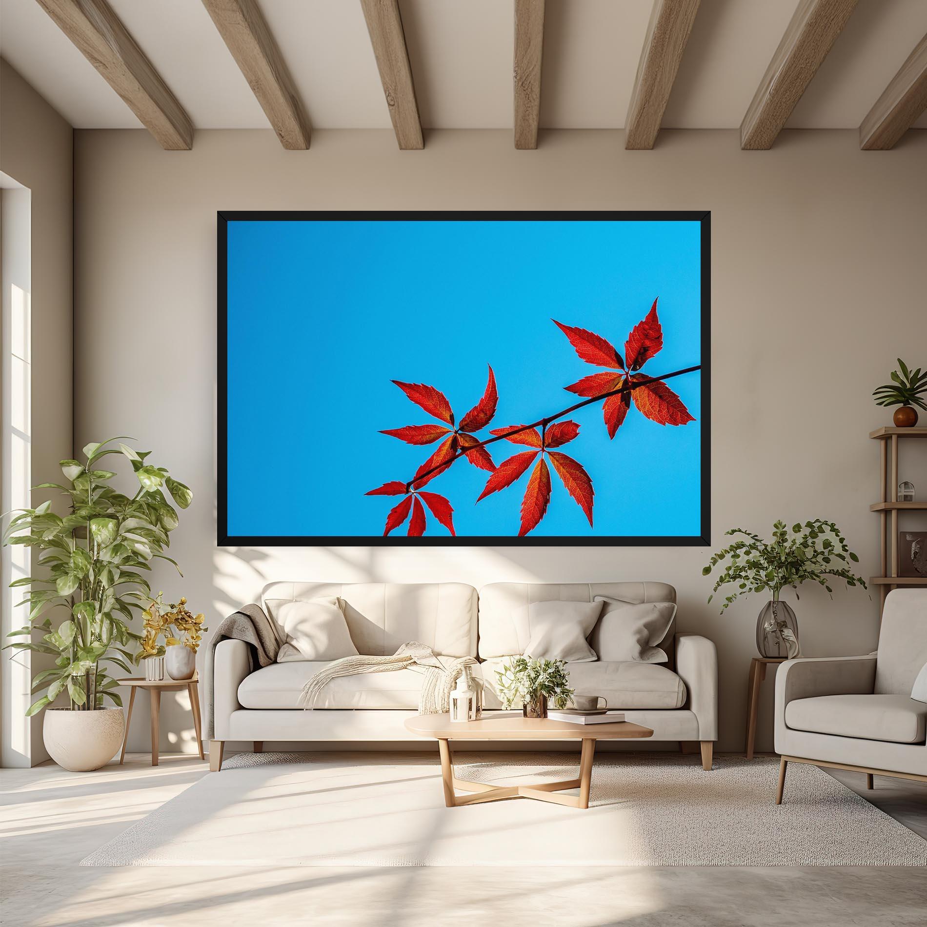 Tablou Canvas Red Small Leaves mockup 6