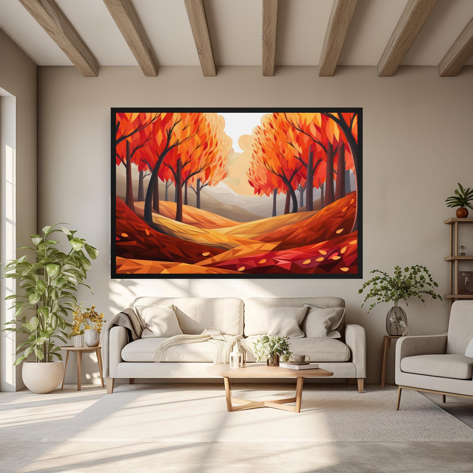 Tablou Canvas Red Trees Art mockup 6