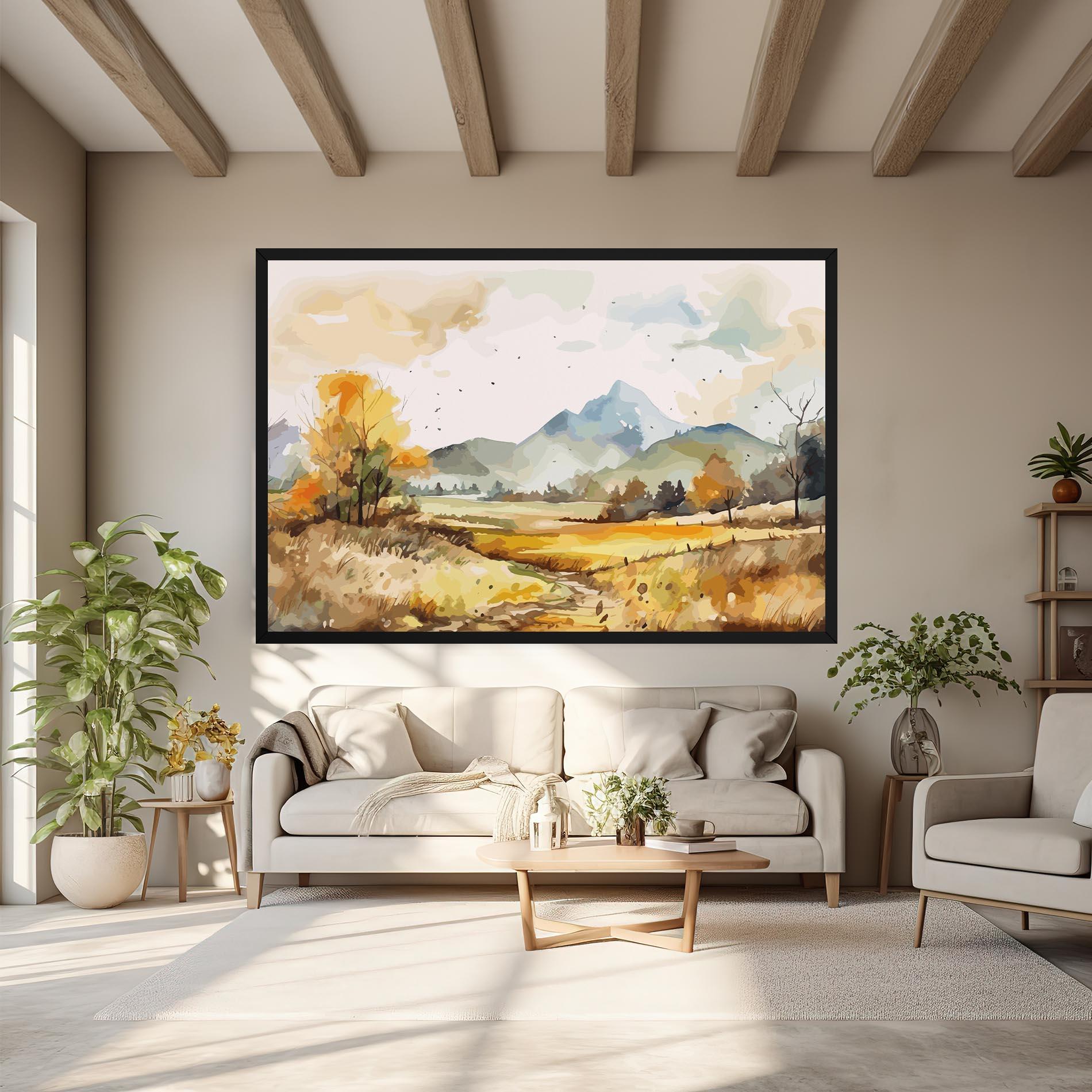 Tablou Canvas Yellow Blue Autumn mockup 6