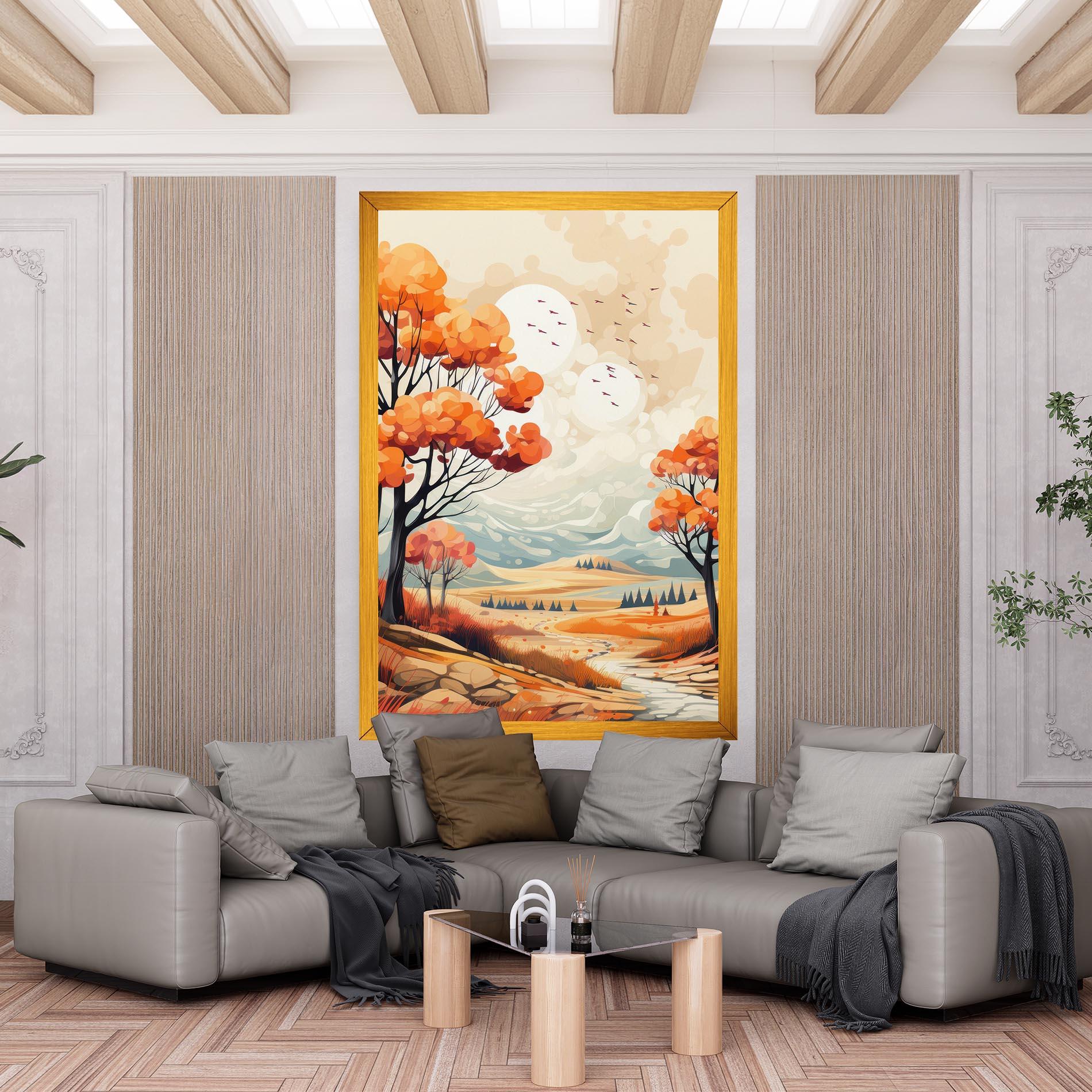 Tablou Canvas Autumn Tree Painting mockup 6