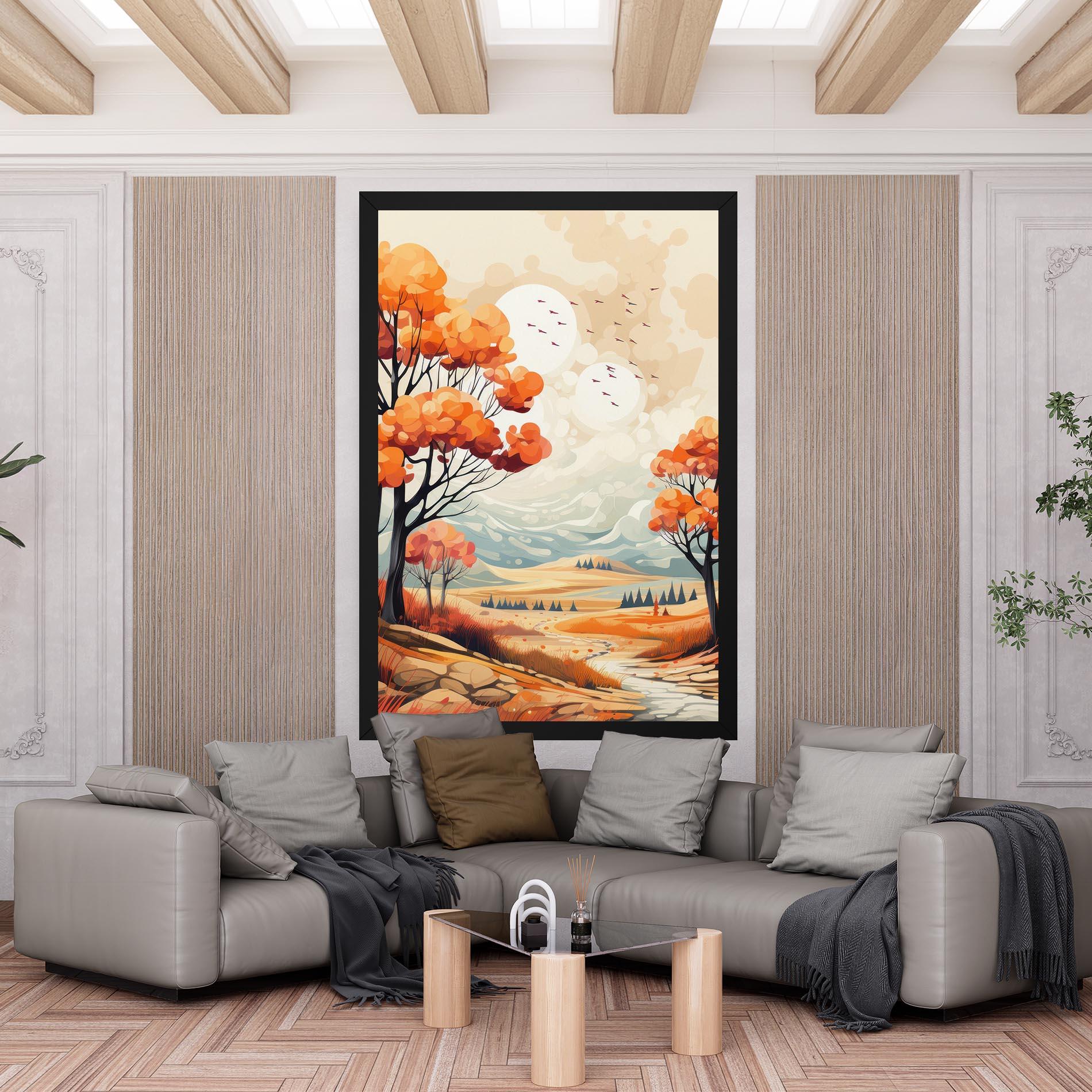 Tablou Canvas Autumn Tree Painting mockup 6