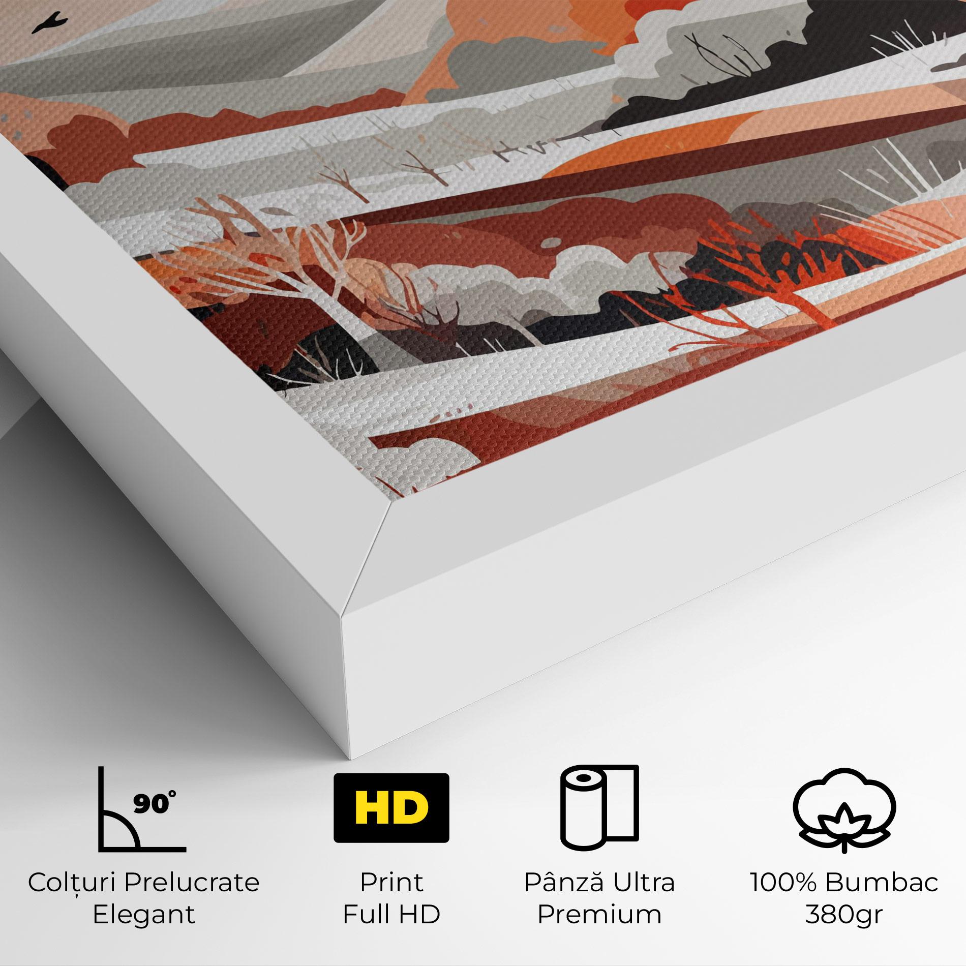 Tablou Canvas Grey Orange Autumn mockup 4