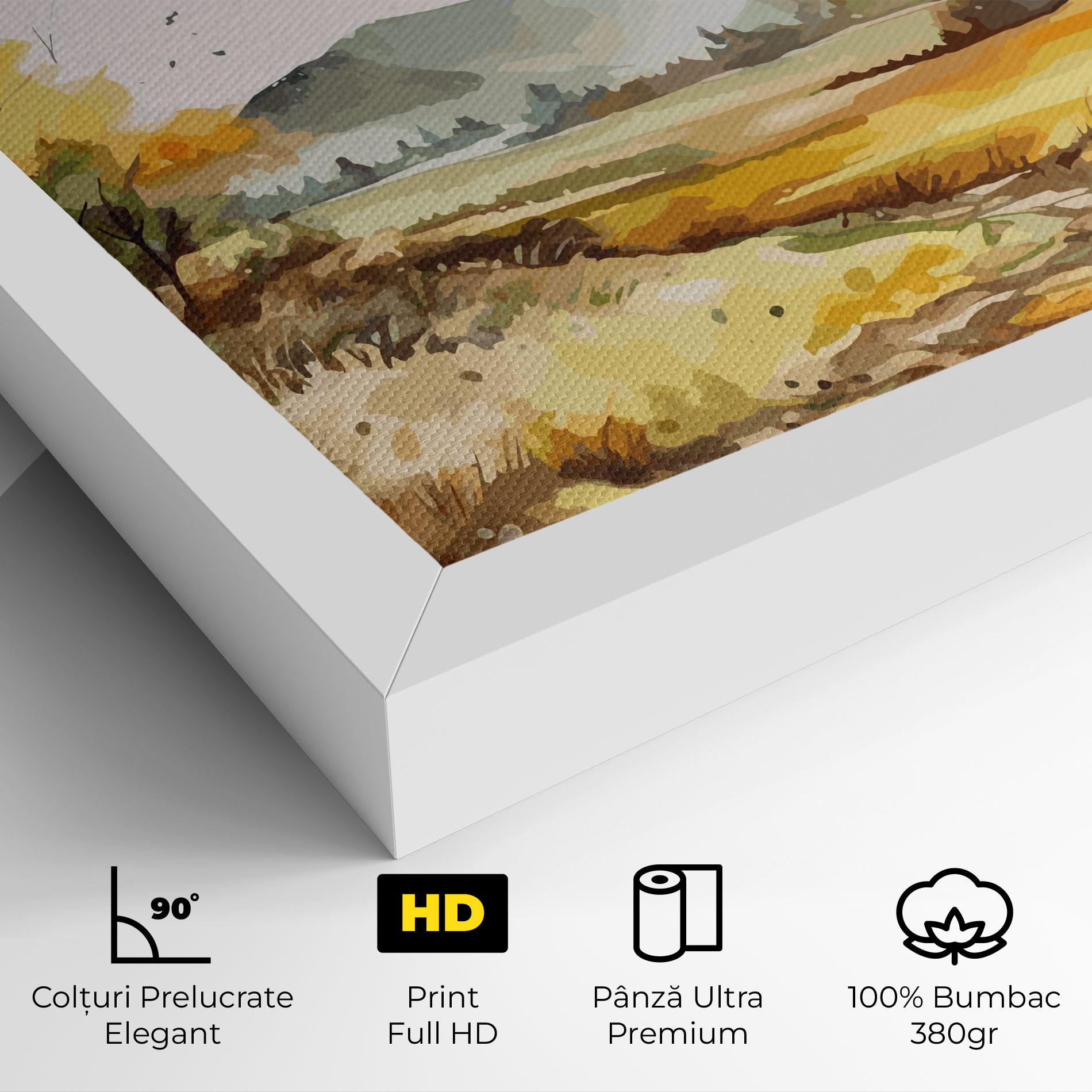 Tablou Canvas Yellow Blue Autumn mockup 4