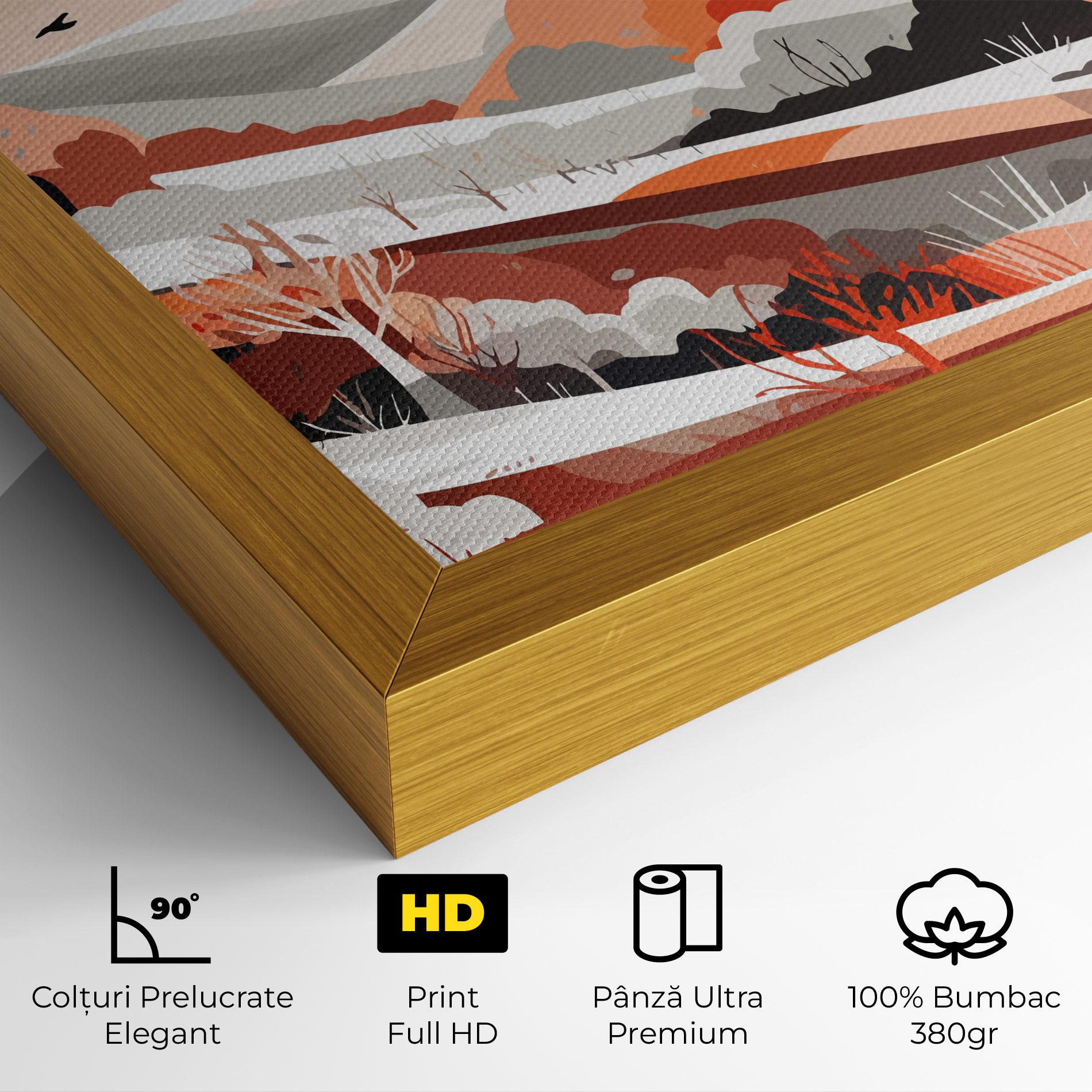 Tablou Canvas Grey Orange Autumn mockup 4