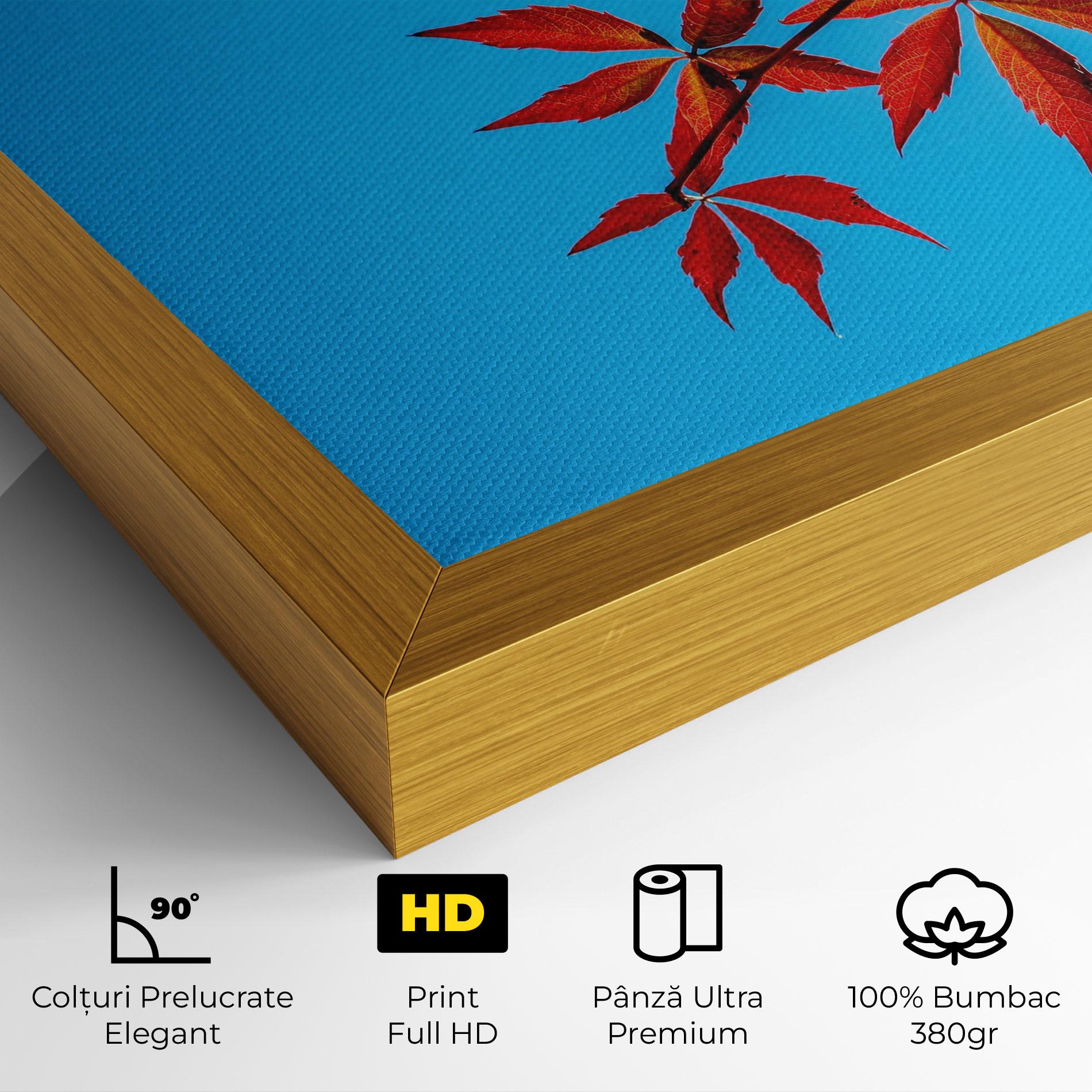 Tablou Canvas Red Small Leaves mockup 4