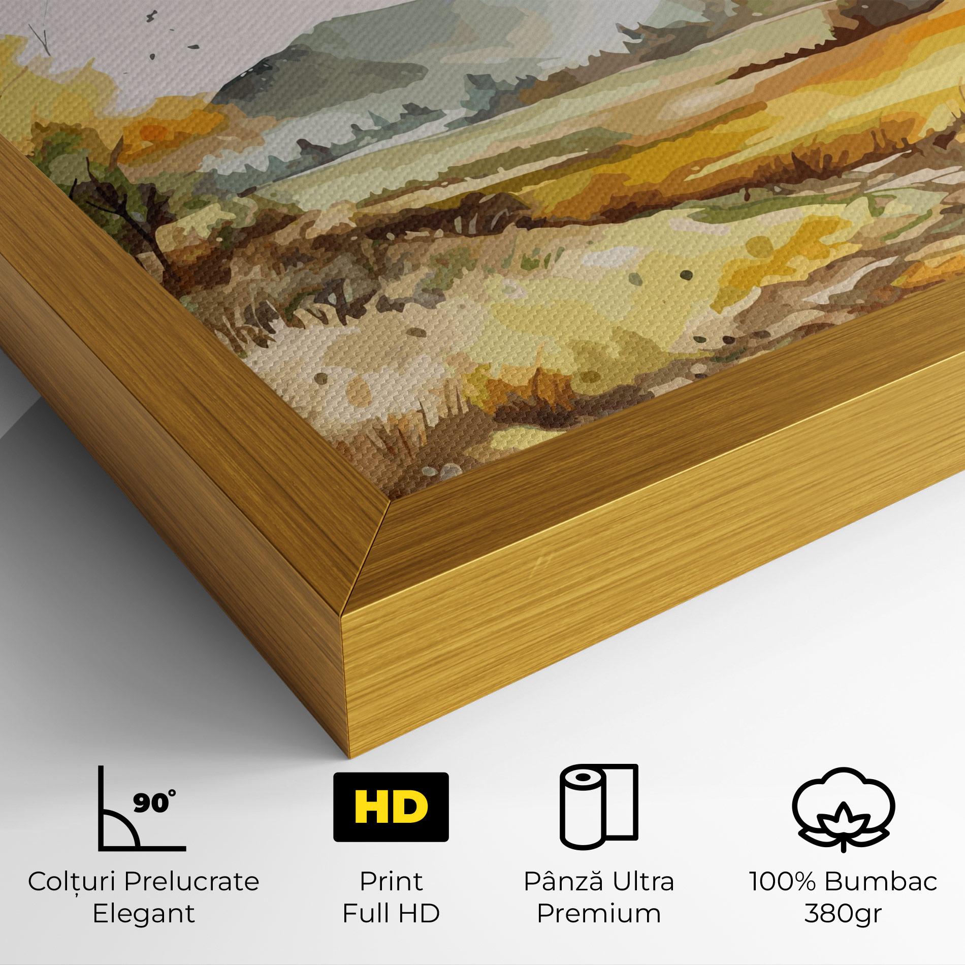 Tablou Canvas Yellow Blue Autumn mockup 4