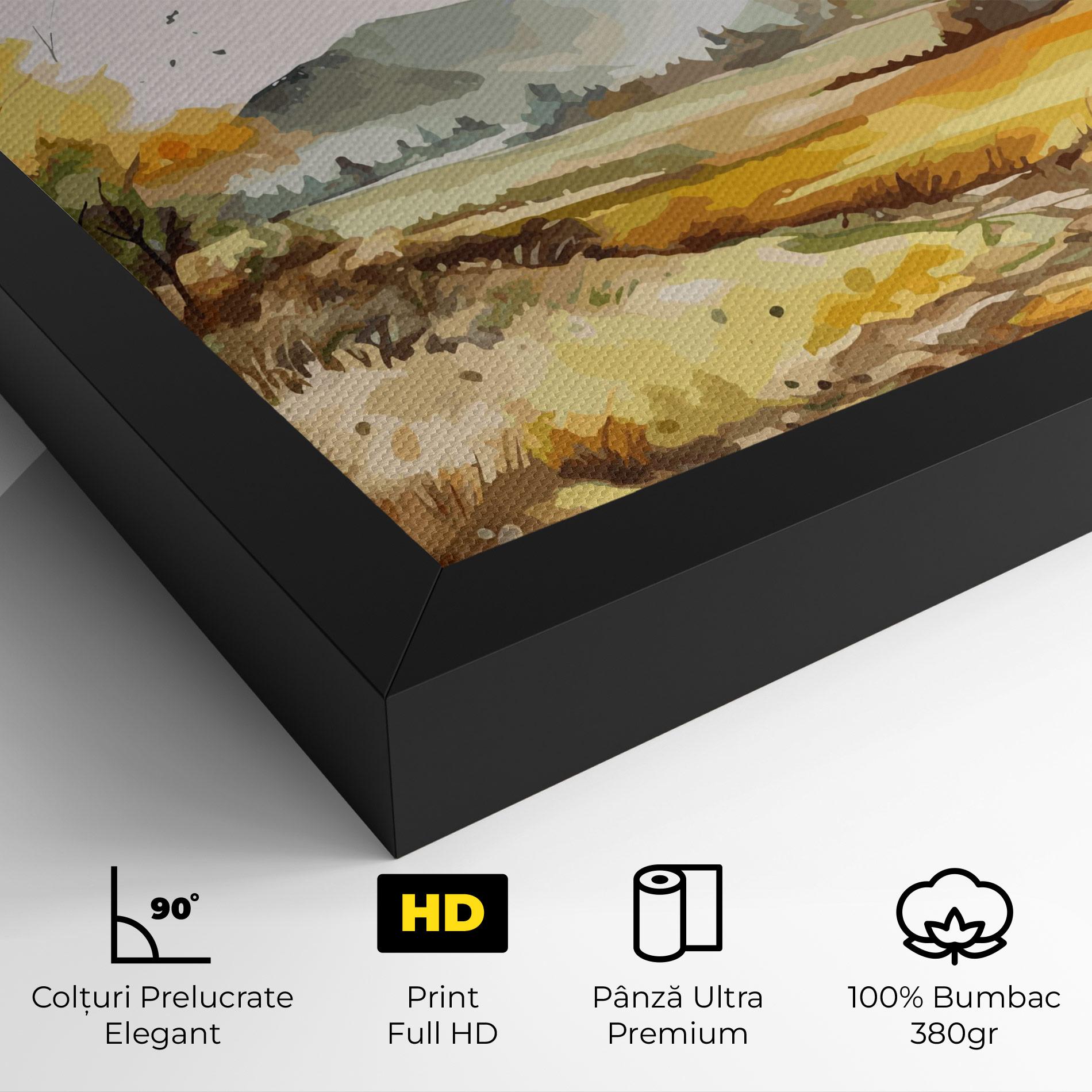Tablou Canvas Yellow Blue Autumn mockup 4