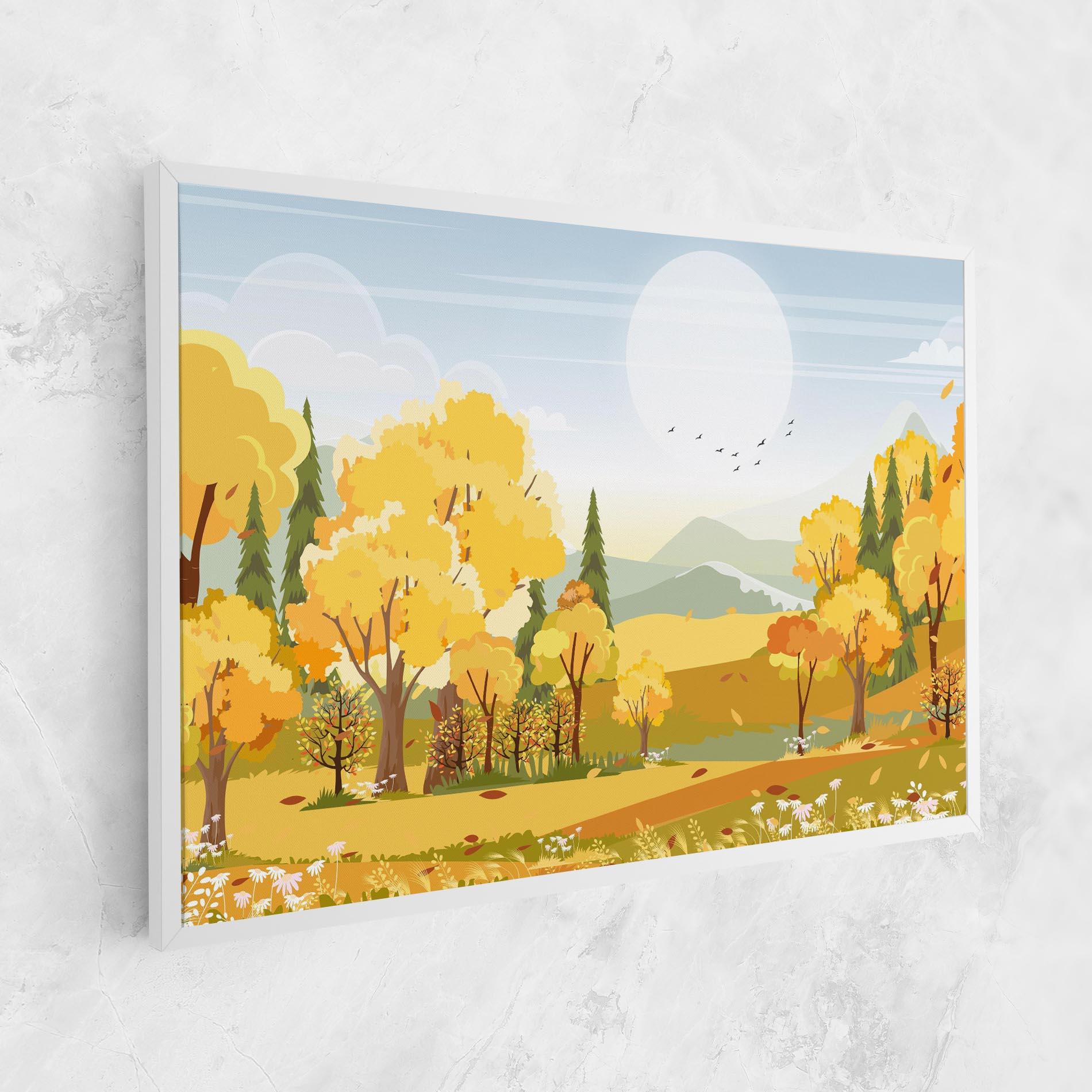Tablou Canvas Autumn Yellow View mockup 1