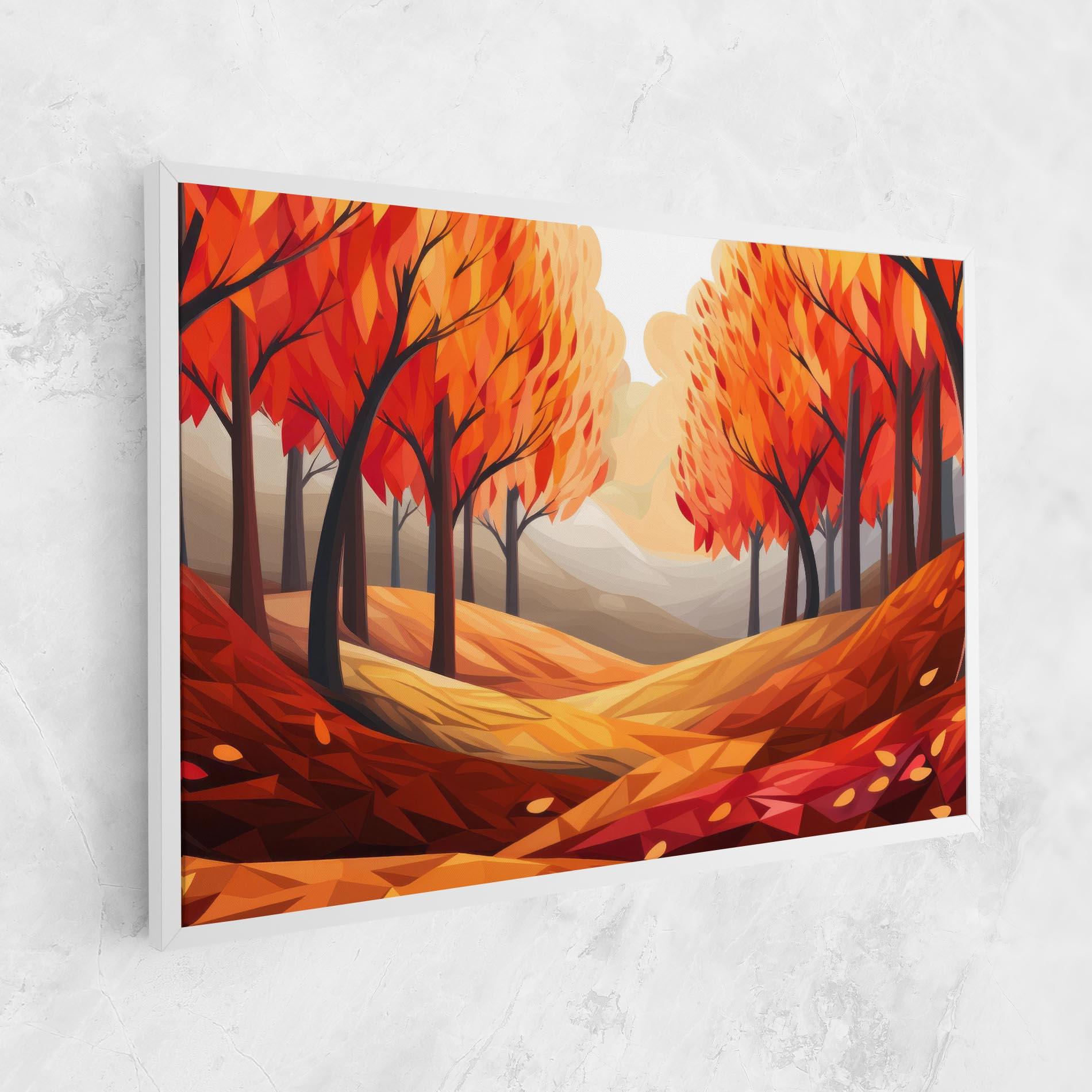 Tablou Canvas Red Trees Art mockup 1