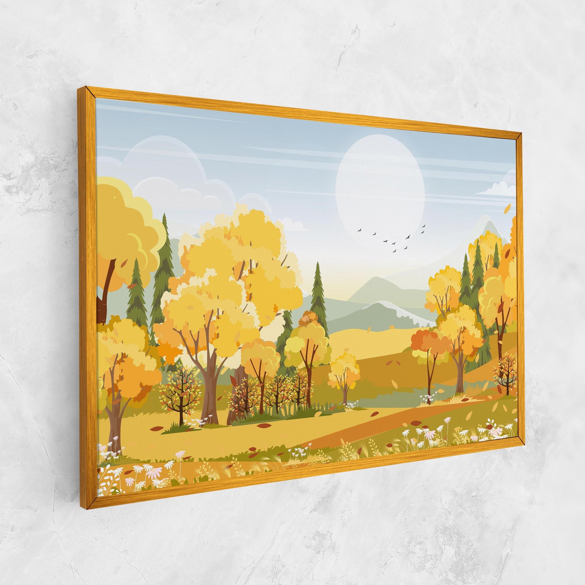 Tablou Canvas Autumn Yellow View mockup 1