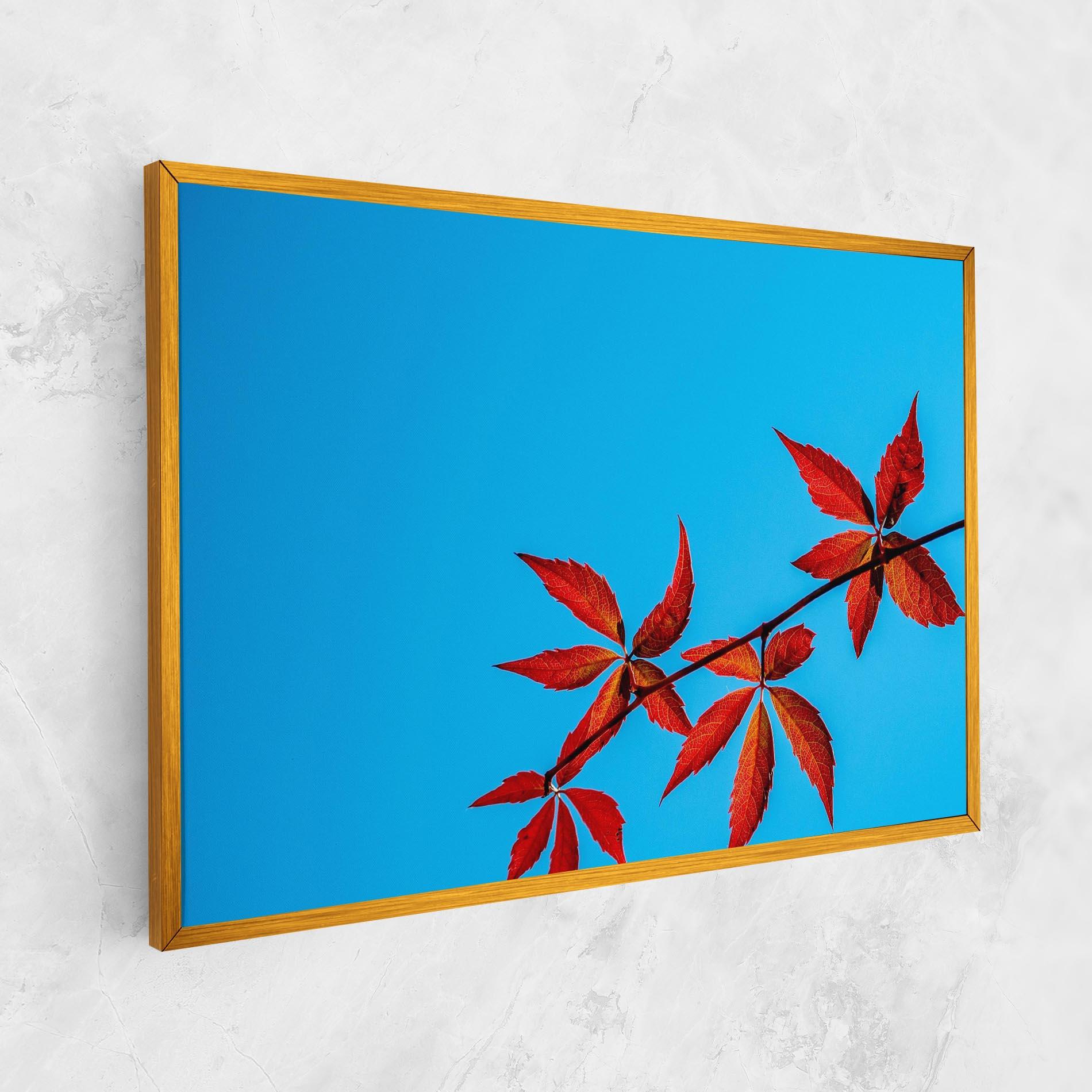 Tablou Canvas Red Small Leaves mockup 1