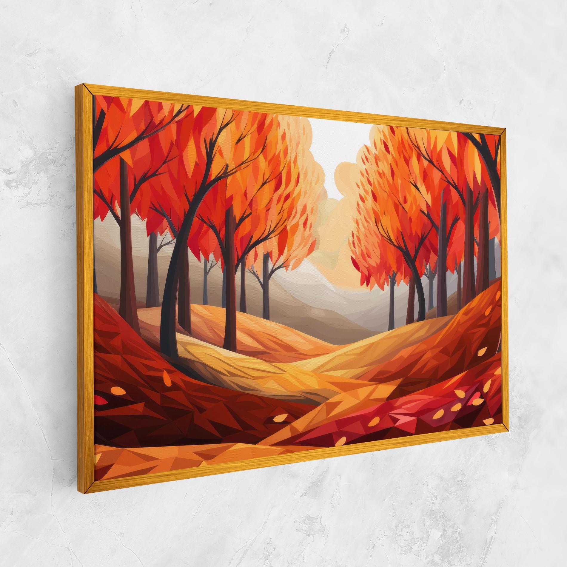 Tablou Canvas Red Trees Art mockup 1