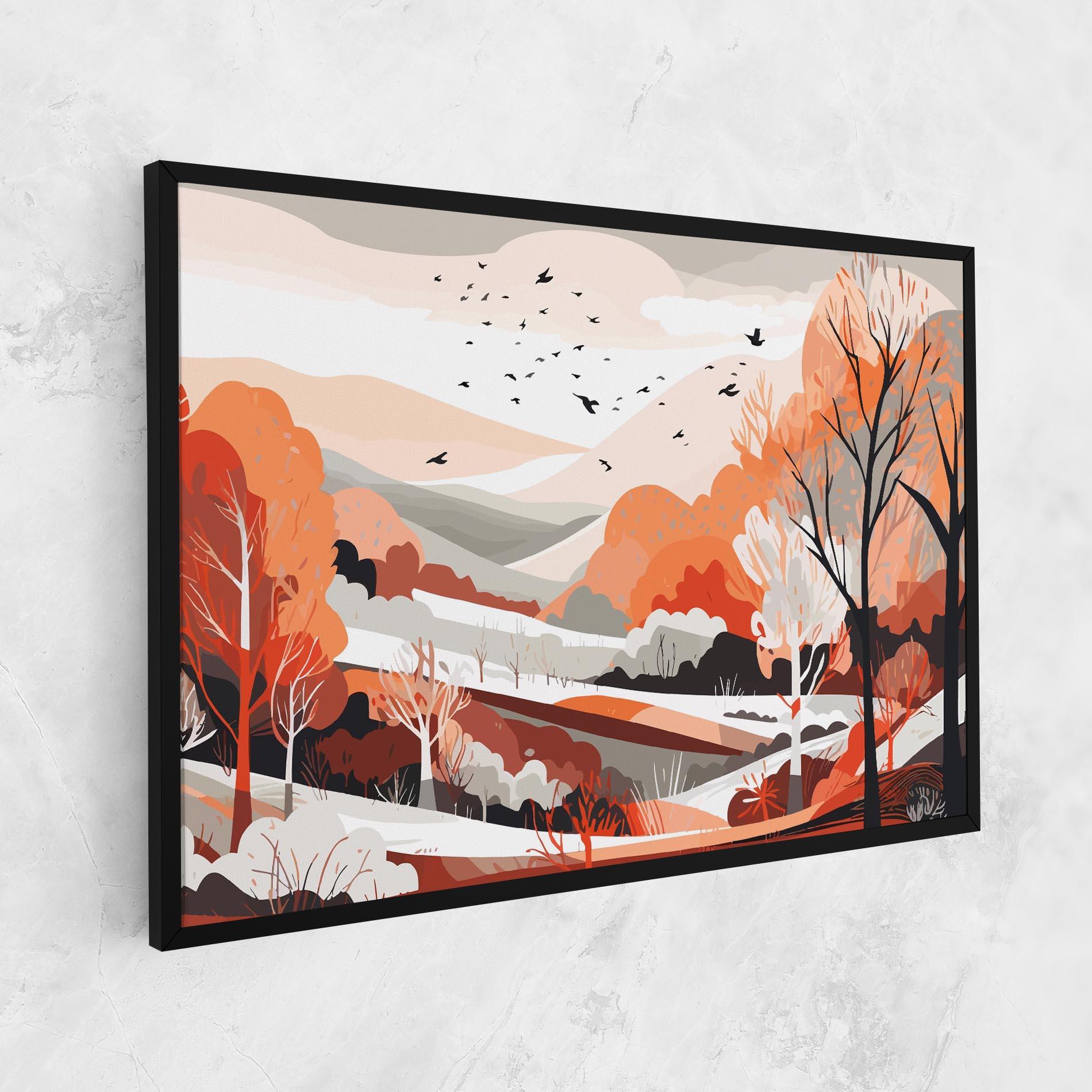 Tablou Canvas Grey Orange Autumn mockup 1