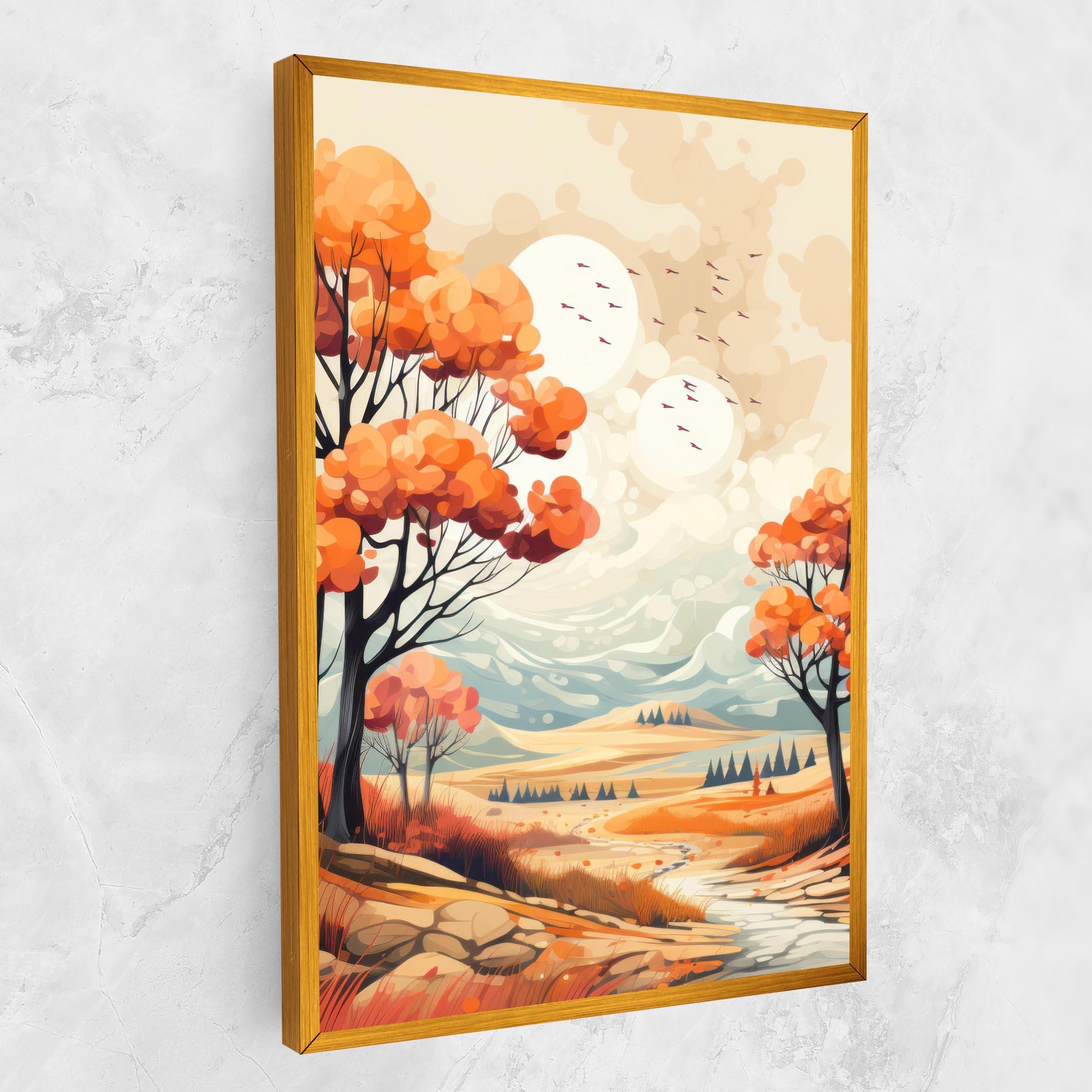 Tablou Canvas Autumn Tree Painting mockup 1