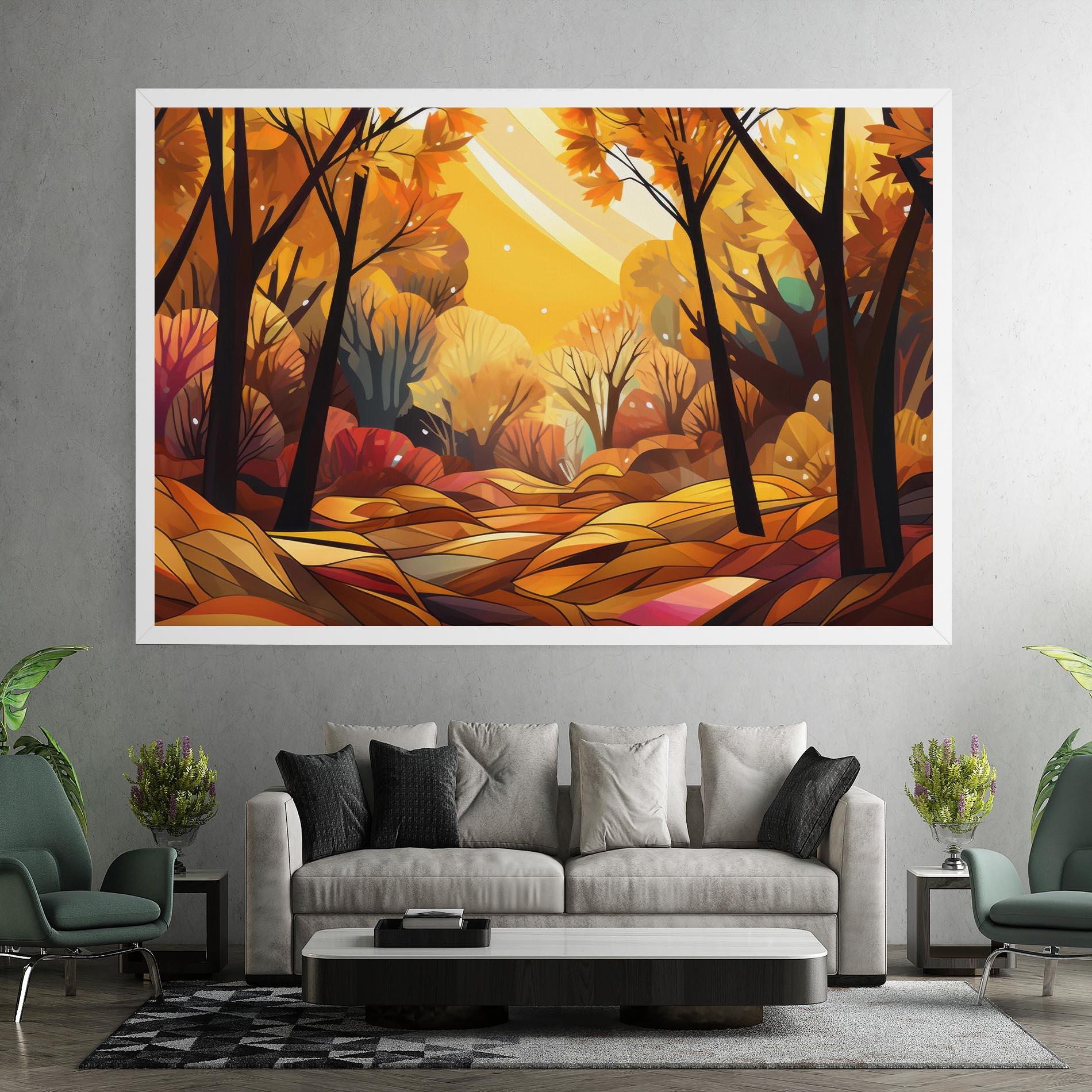 Tablou Canvas Autumn Forest Art mockup 7