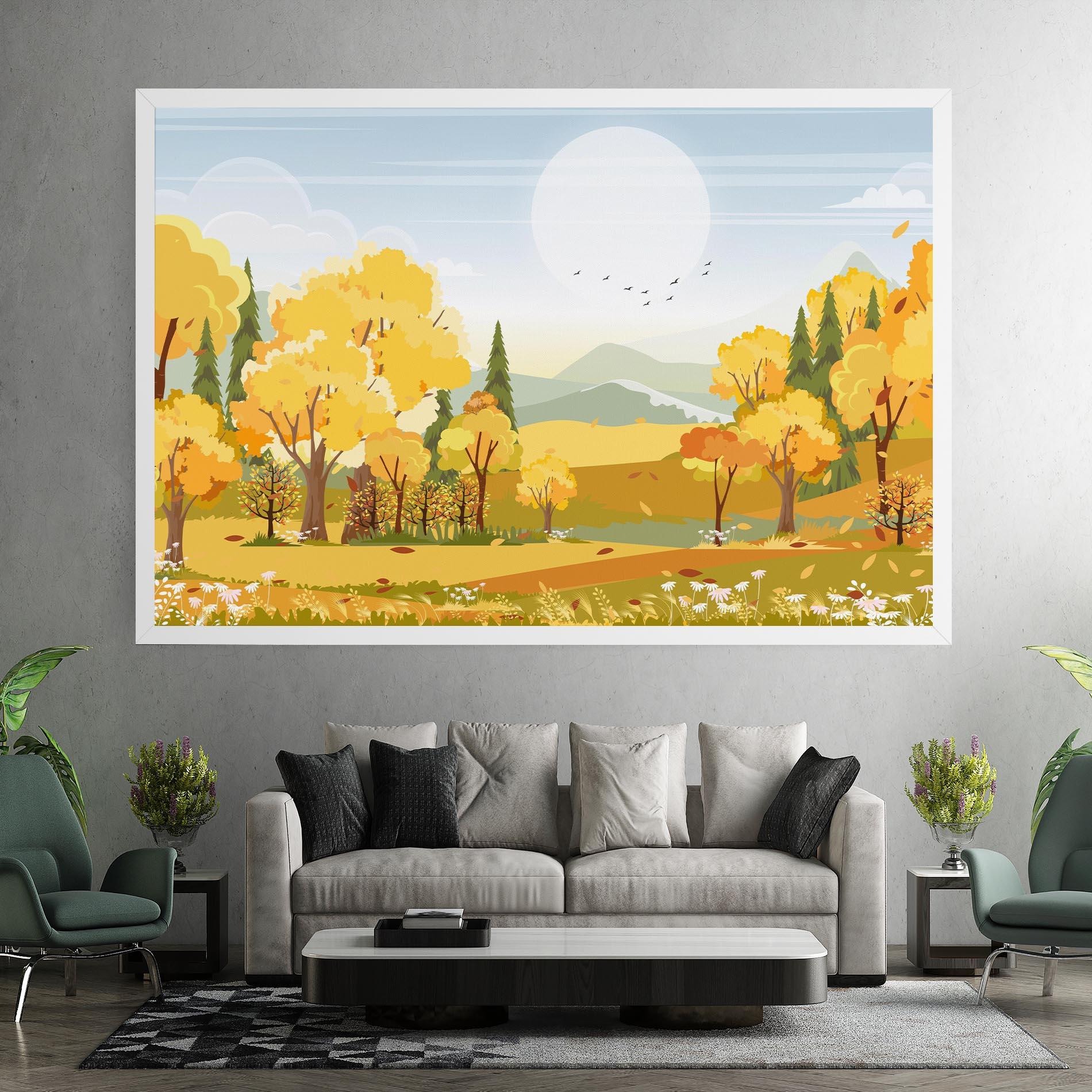 Tablou Canvas Autumn Yellow View mockup 7