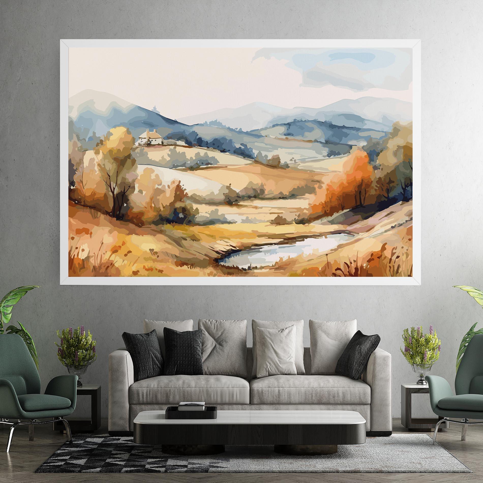 Tablou Canvas Blue Orange Autumn mockup 7