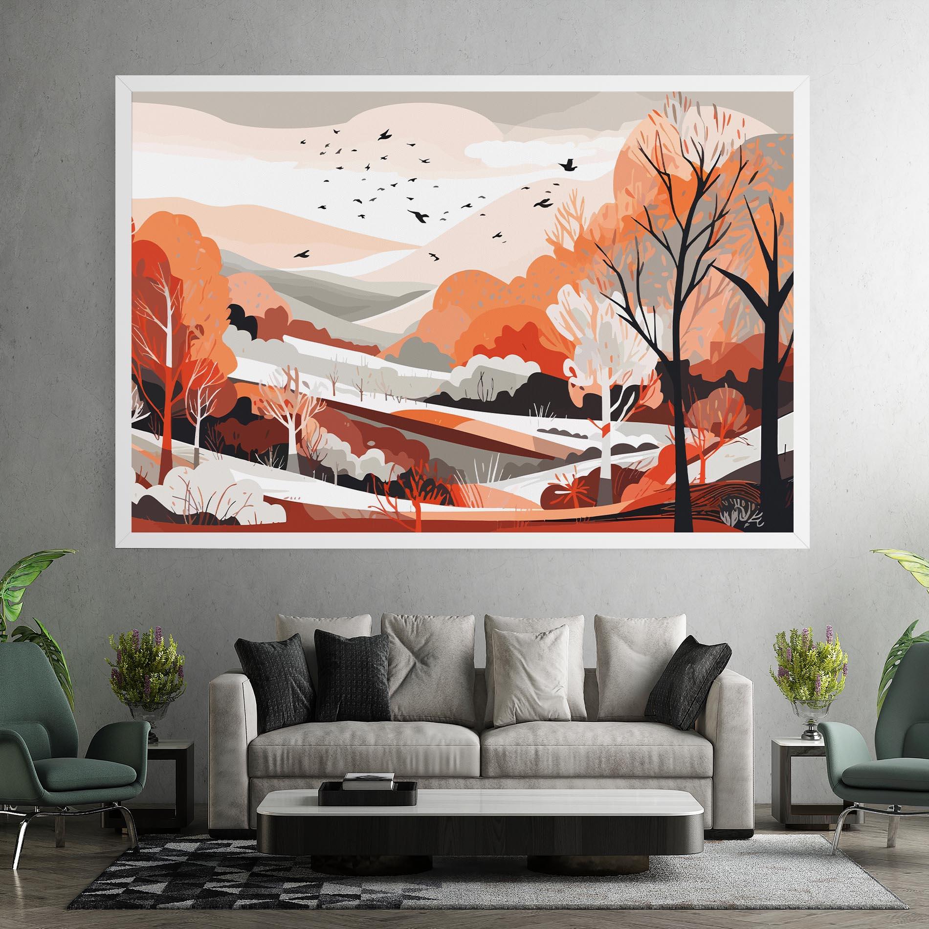 Tablou Canvas Grey Orange Autumn mockup 7