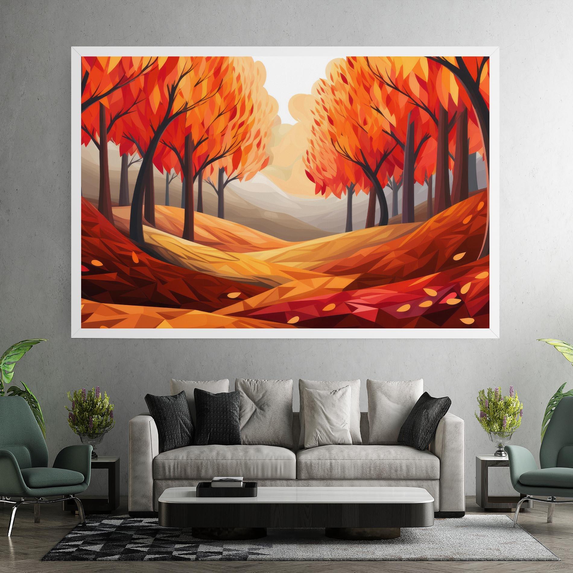 Tablou Canvas Red Trees Art mockup 7