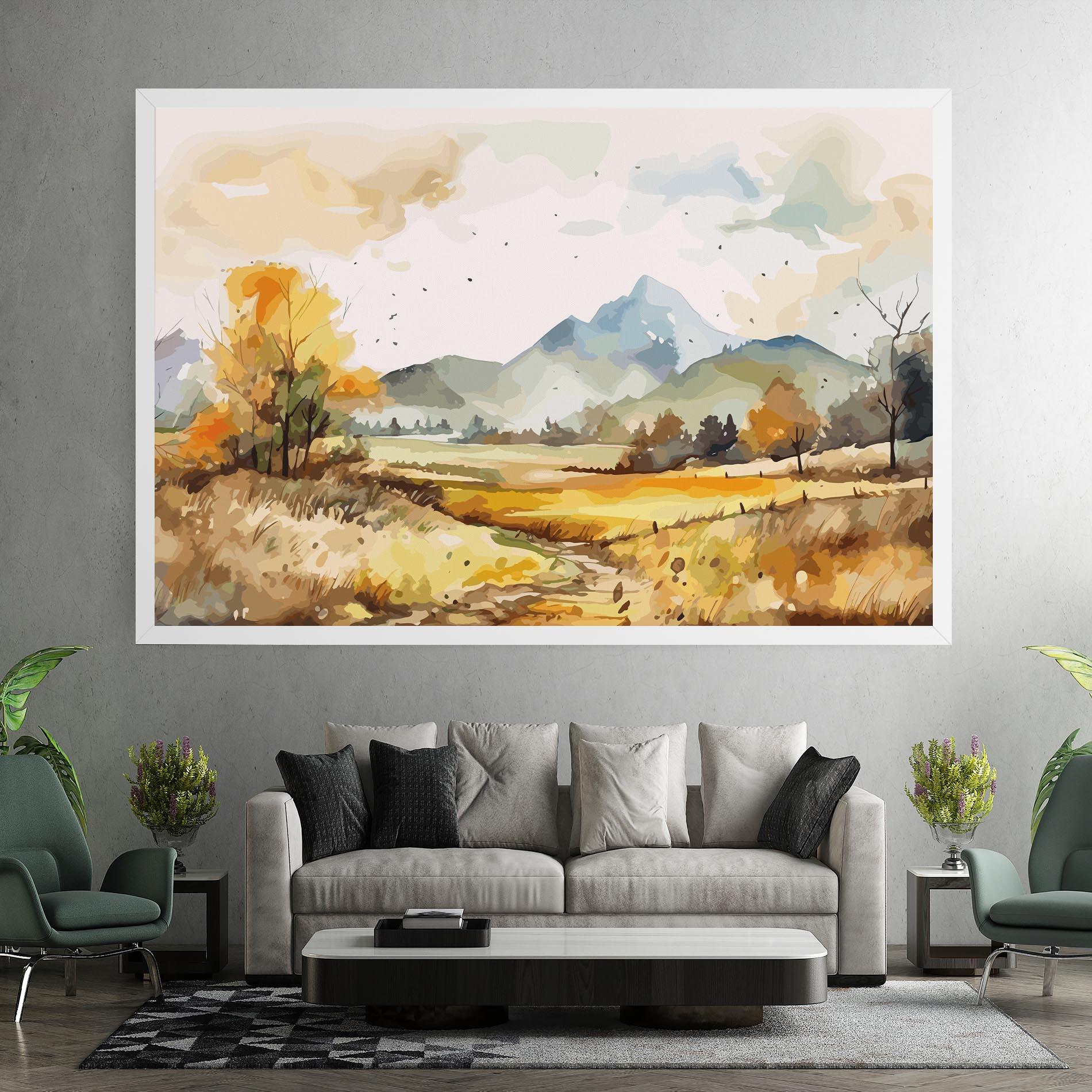 Tablou Canvas Yellow Blue Autumn mockup 7