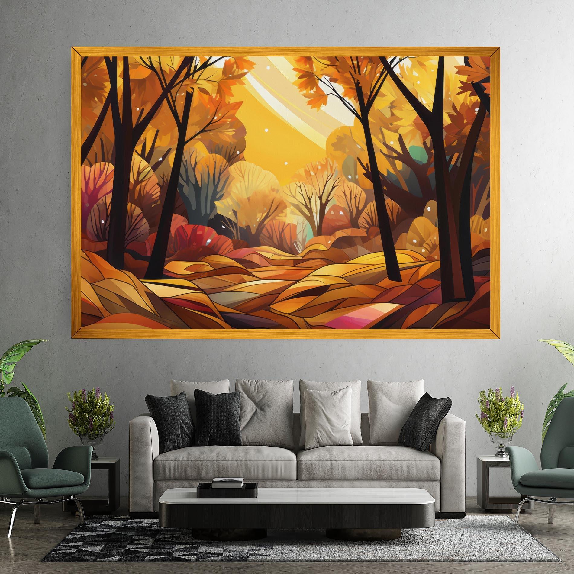 Tablou Canvas Autumn Forest Art mockup 7