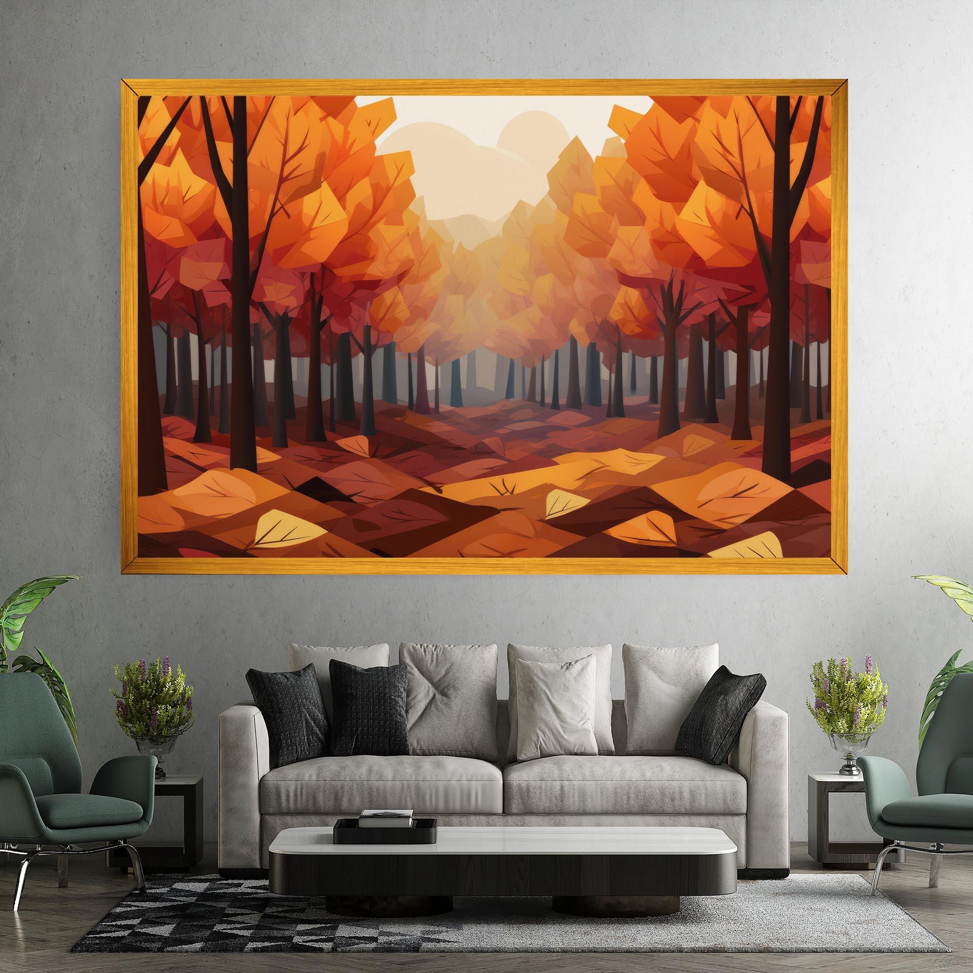 Tablou Canvas Autumn Forest View mockup 7