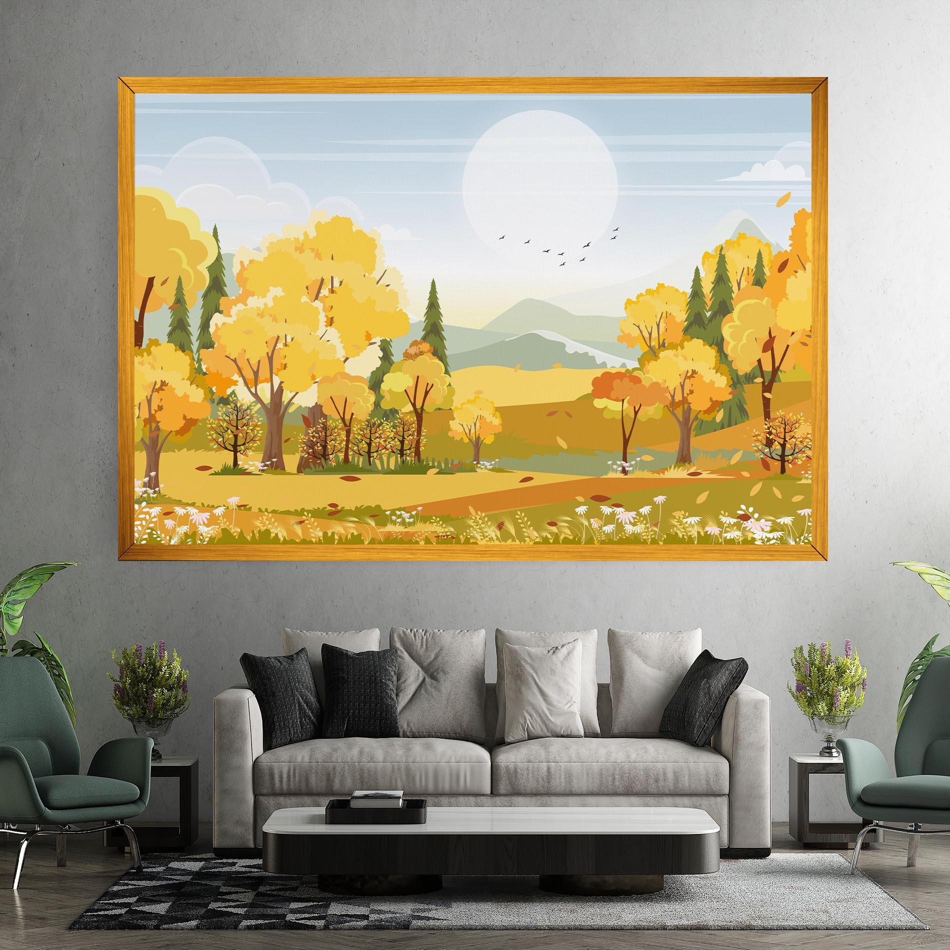 Tablou Canvas Autumn Yellow View mockup 7