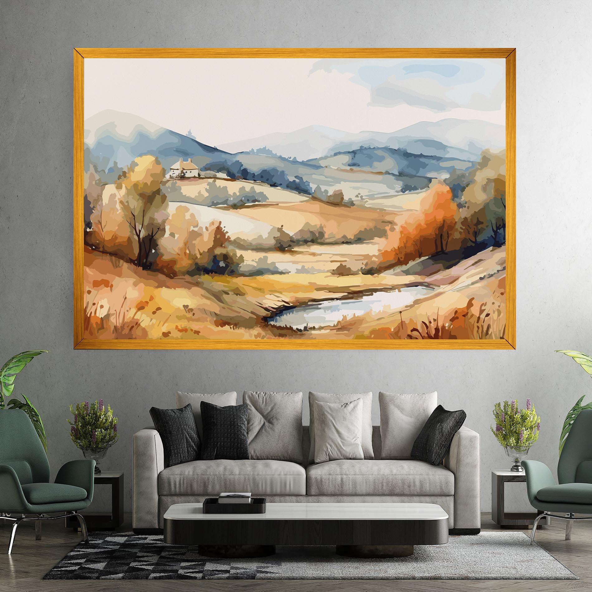 Tablou Canvas Blue Orange Autumn mockup 7